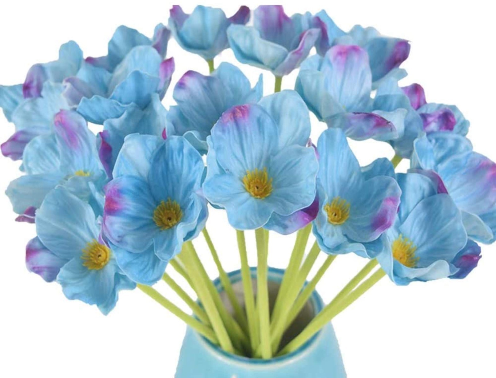 Artificial Poppy Flowers 20PCS Realistic Fake Poppies with Bendable Stems 14″