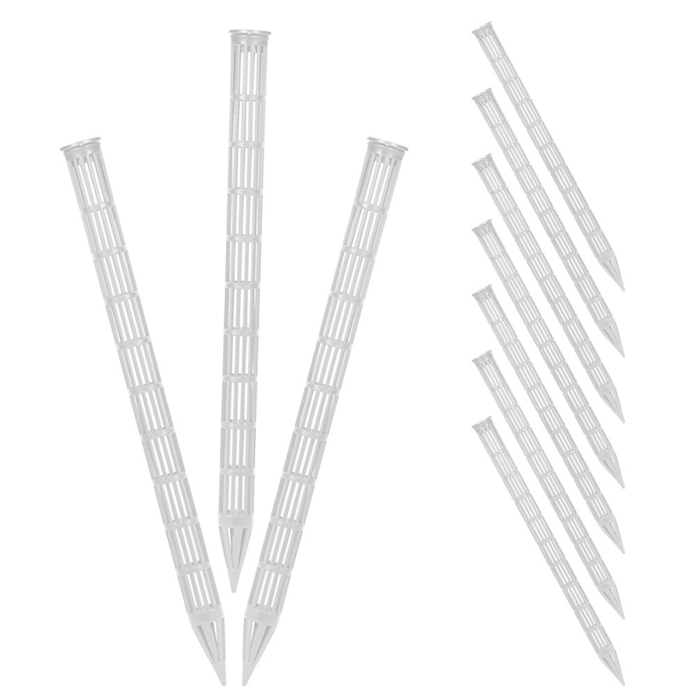 10Pcs White Plant Aeration Stakes for Pots Plastic Anti Root Rot Soil Tubes