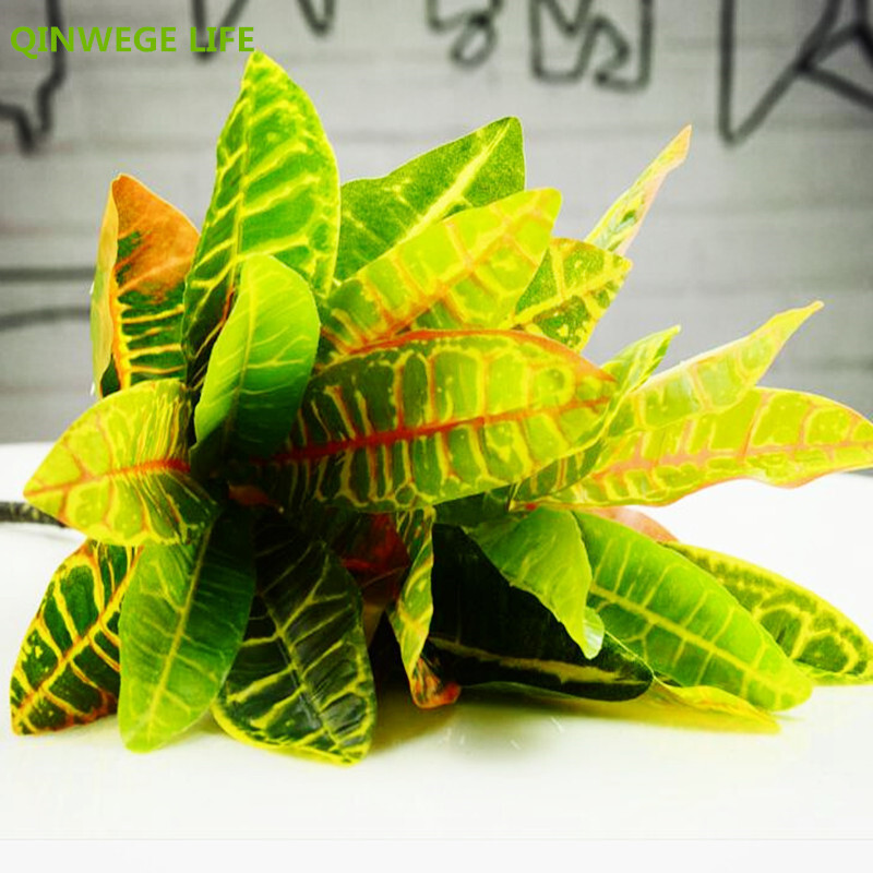 6pcs Real Touch Latex Fabric Artificial Plants Bird Leaf Fake Foliage Home Decor