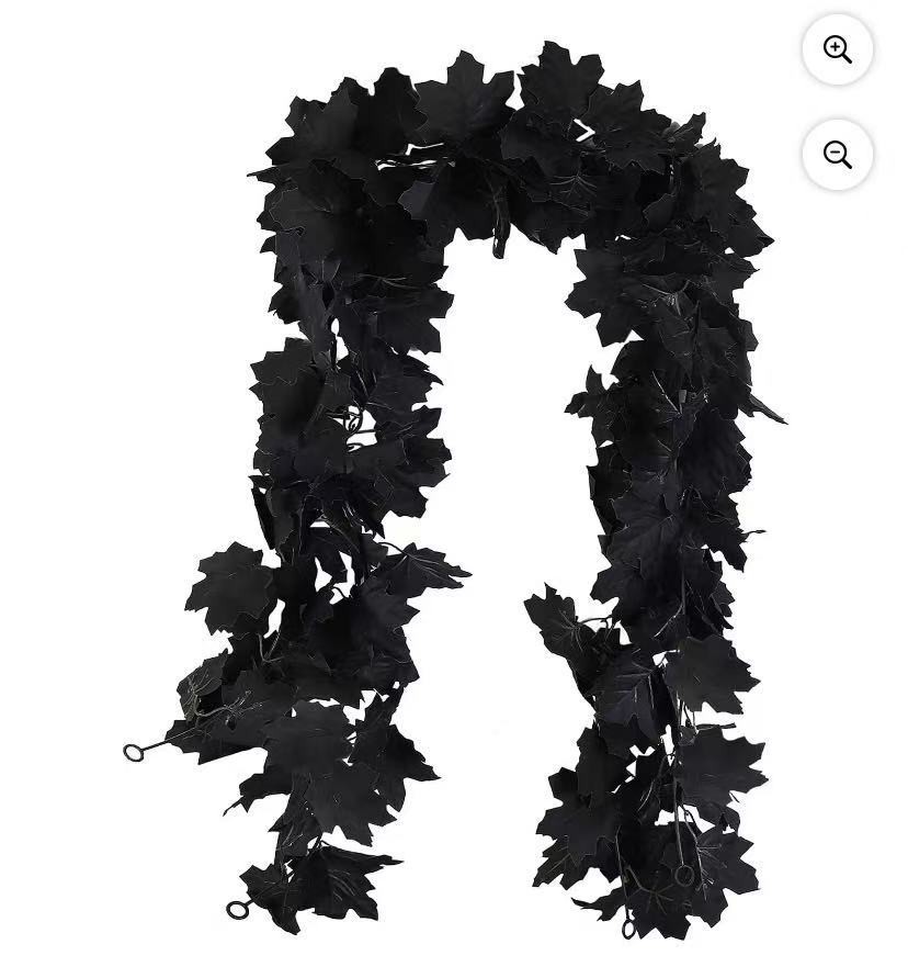 Halloween Artificial Maple Leaf Black Lifelike For Decorating Home/wall-Black