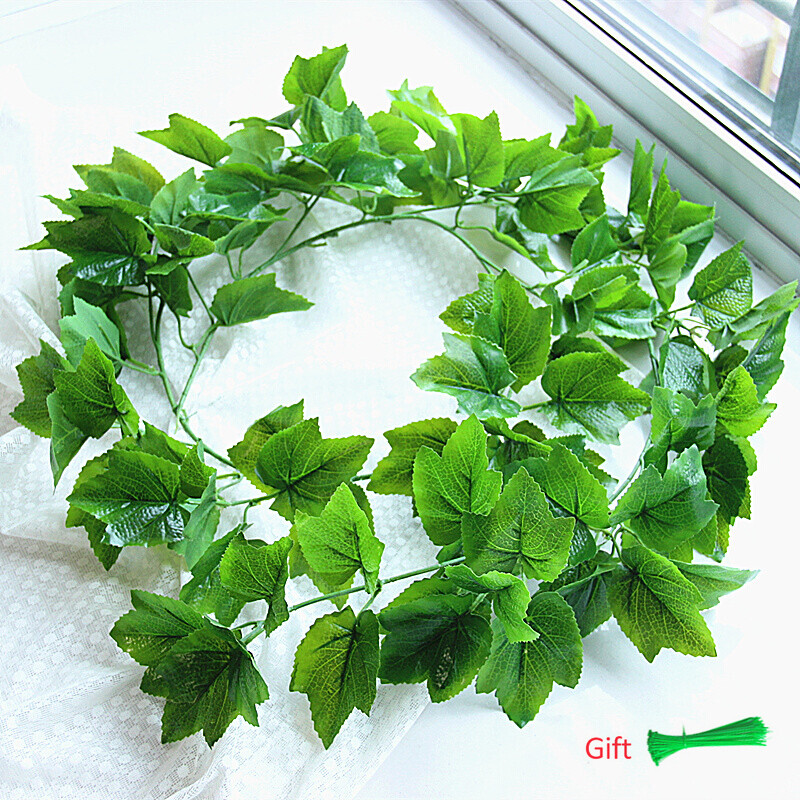 2.3m green silk artificial fake Hanging garland ivy leaf plants vine home decor