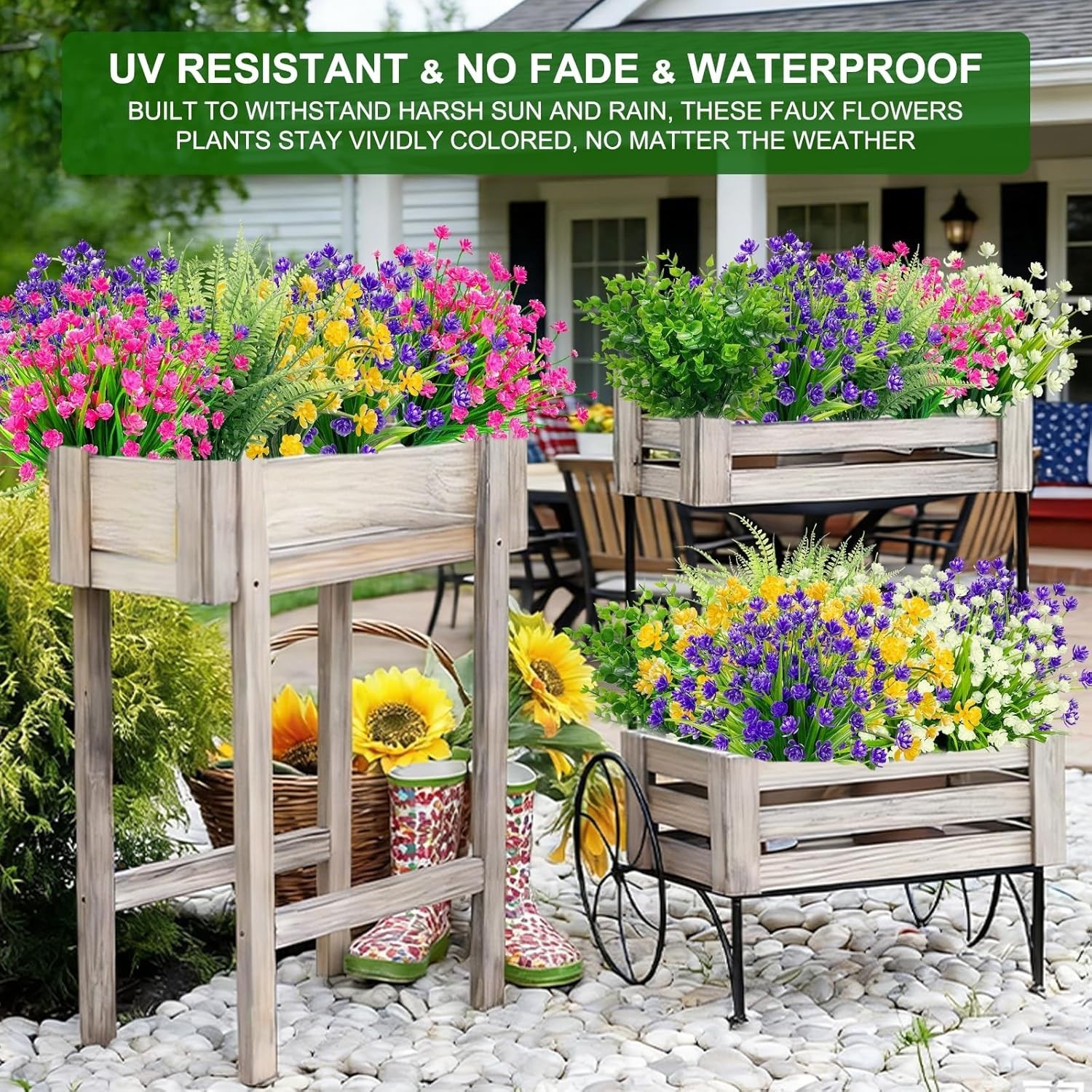 Low Maintenance 20 Bundles Faux Flowers – Elegant Spring Decor for All Occasions