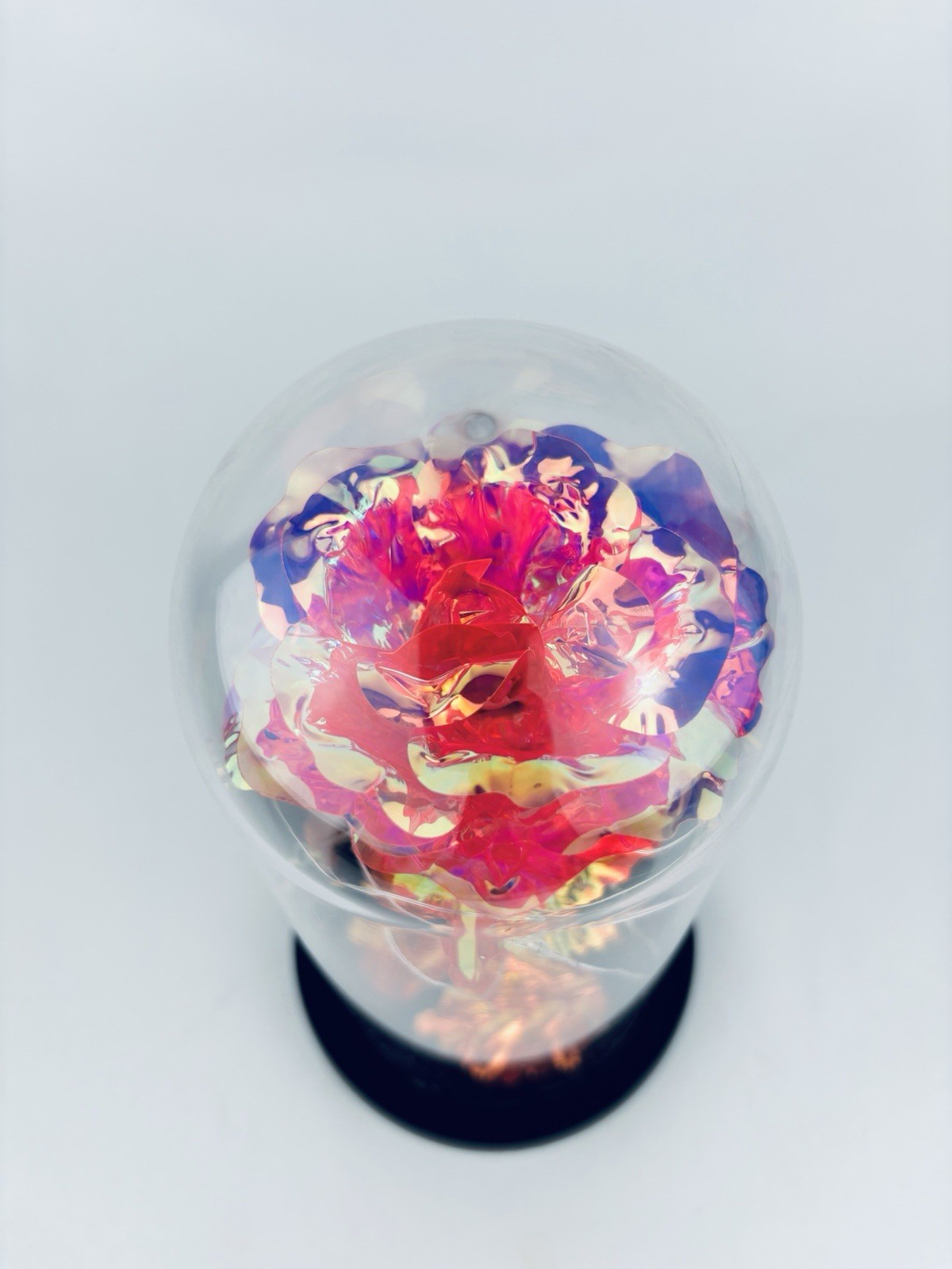 Enchanted Forever Rose Flower In Dome Glass LED Night Light Anniversaries Gift
