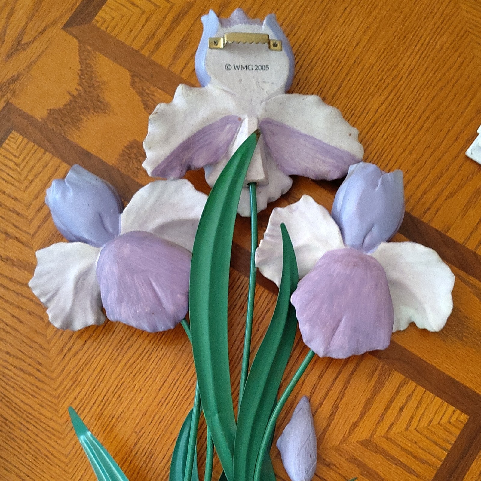 Purple iris wall hanging resin and metal WMG 2005 29″