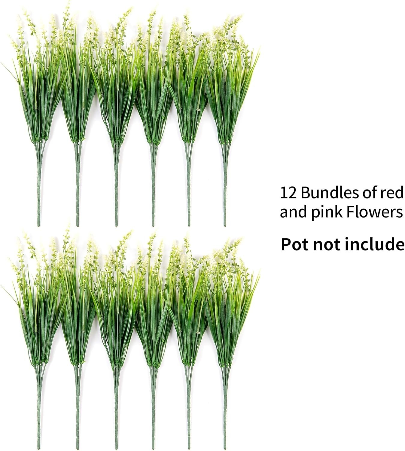 Artificial Faux Plants Flowers for Outdoor Decorations, Fake Monkey Grass for…