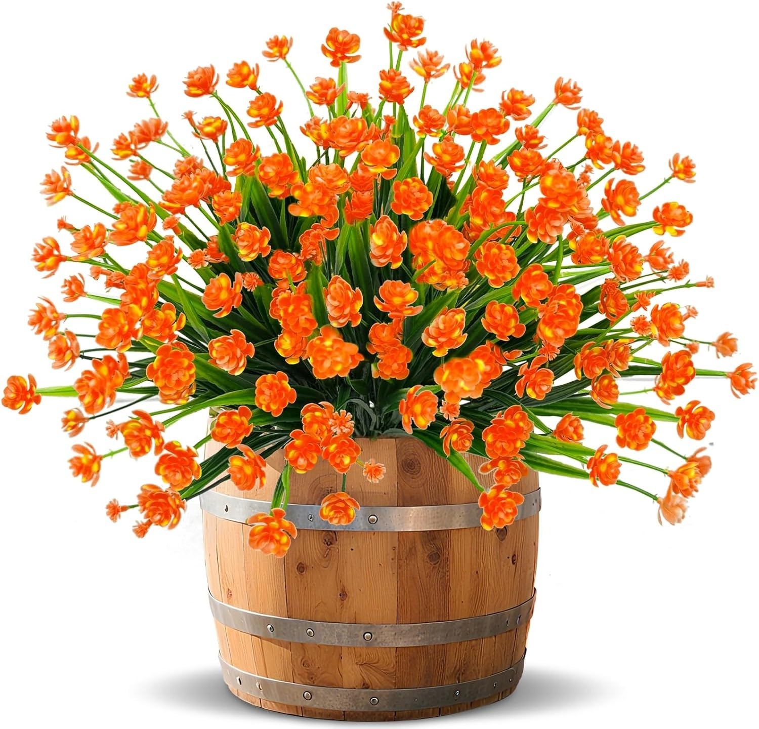 12 Bundles of Realistic UV Resistant Artificial Fall Flowers for Outdoor Decor