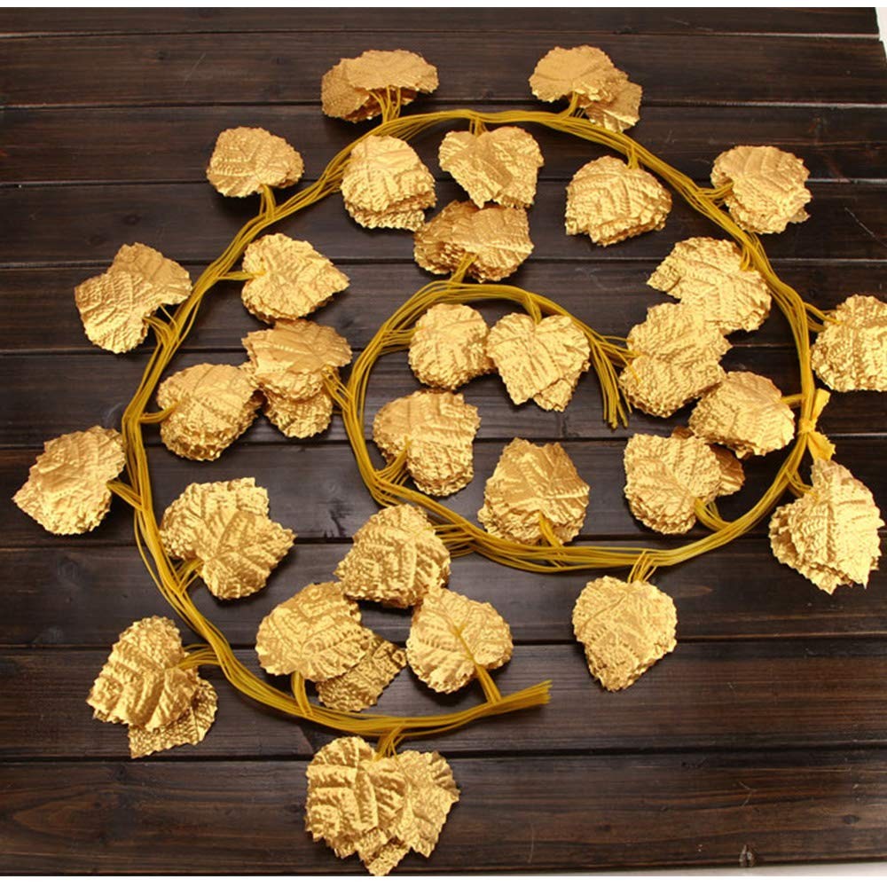 12pcs 6.5Feet Artificial Leaf Vine Wired Gold Leaf Garland Ivy Silk Greenery …