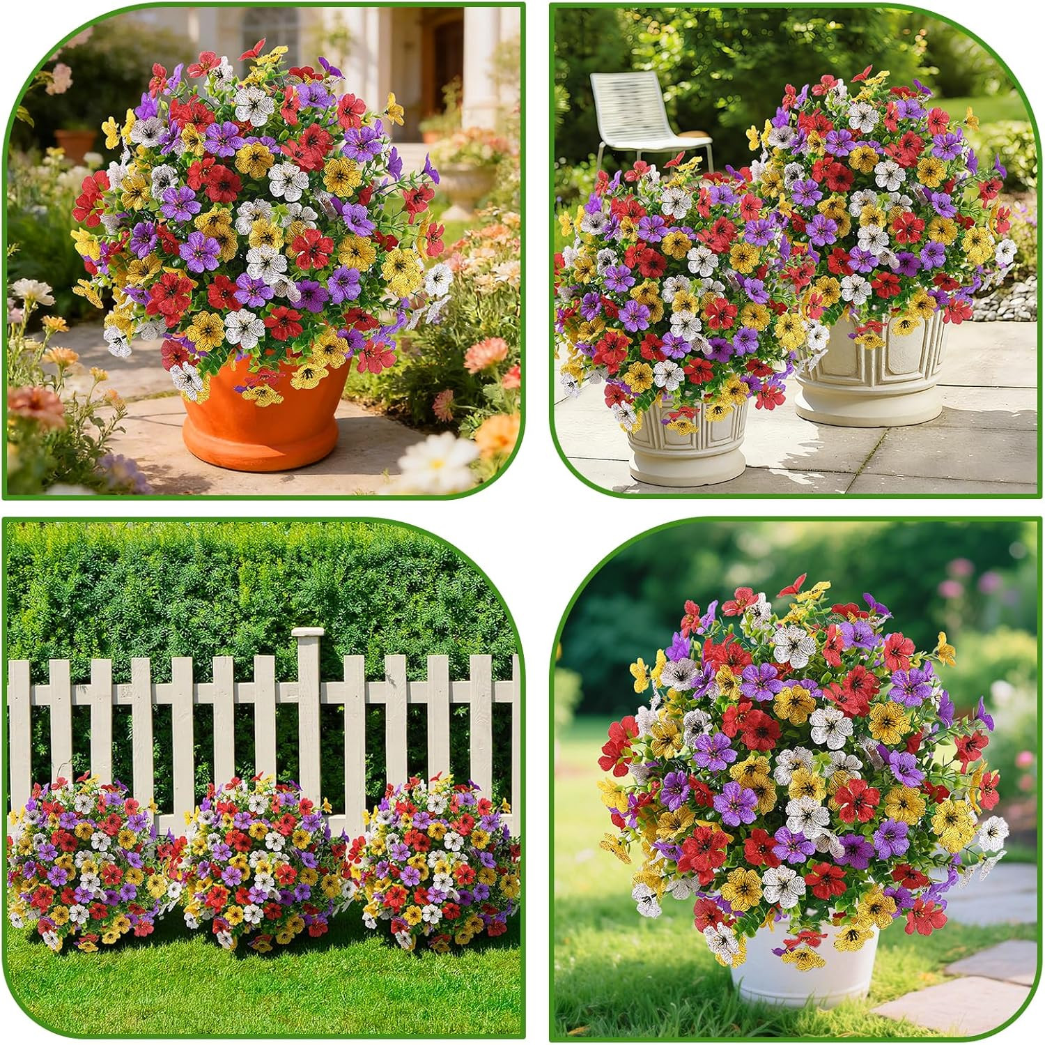 2Pcs 20″ Artificial Topiary Ball Flowers, Spring Outdoor Decoration