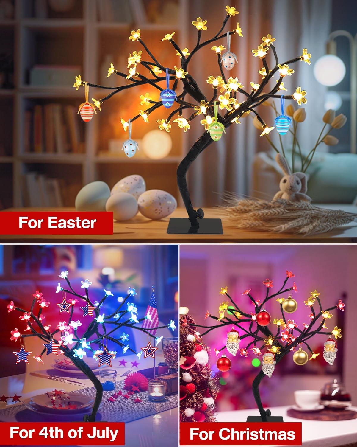 Smart RGB LED Cherry Blossom Tree 16 Inch Bonsai 40 LED App Control Sync