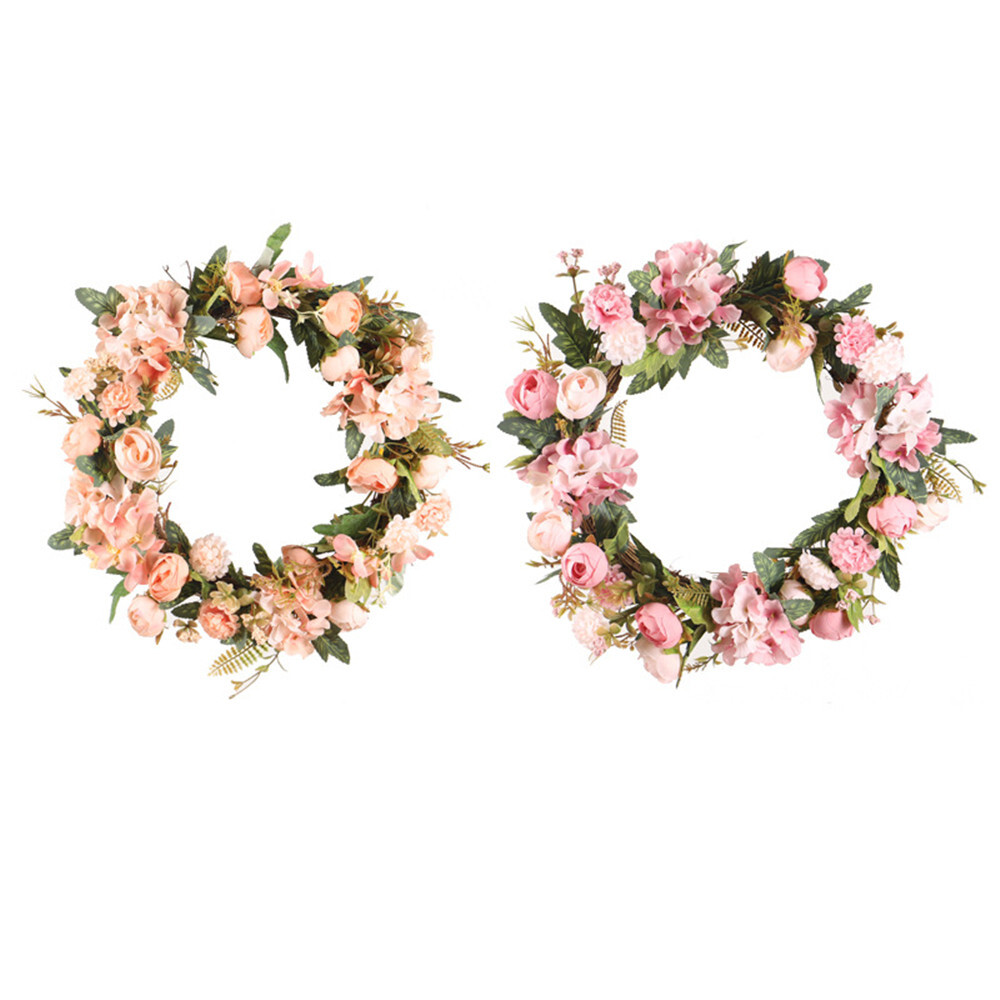 Home Decoration Door Spring Summer Garden Wreath 40cm 16″ Artificial Rose Wreath