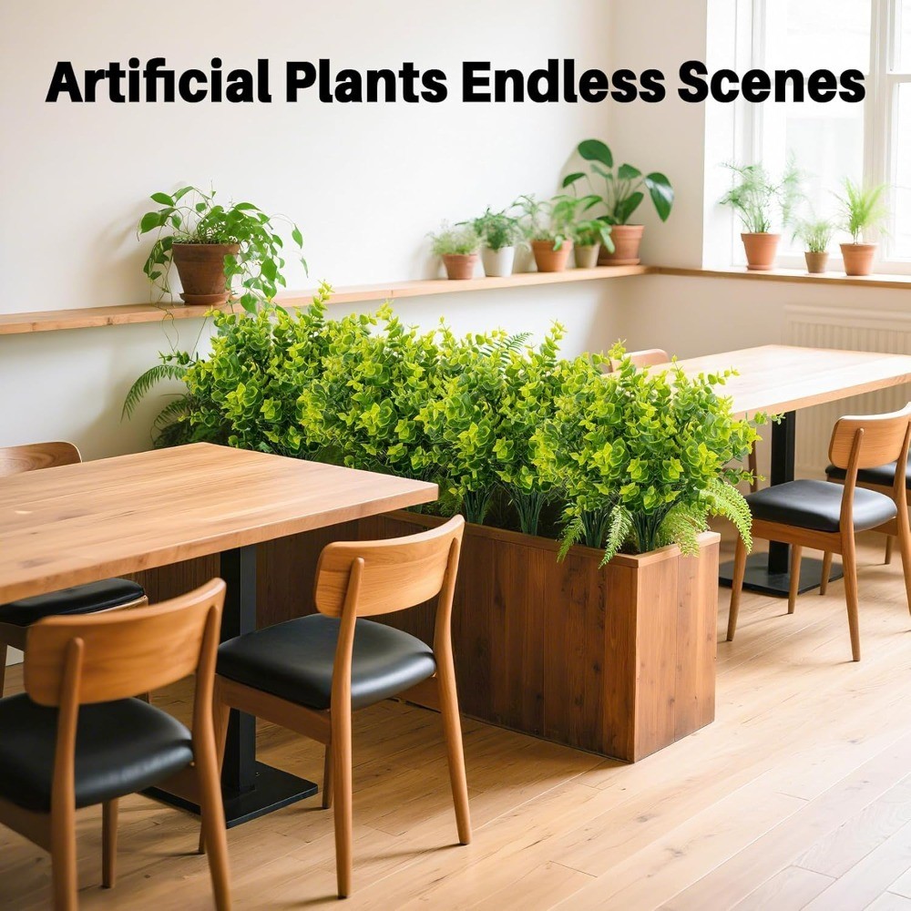 Artificial Eucalyptus Stems Fake Faux Plants Realistic Green Leaves Shapeable