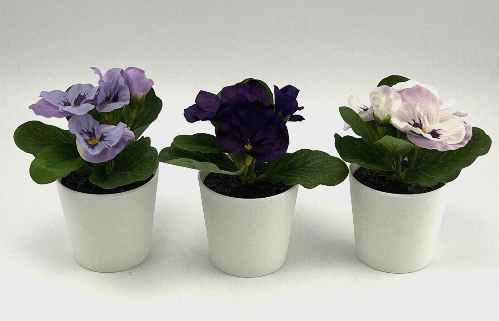 Ikea Fejka Artificial Potted Plant With Pot Set of 3 Flower Mix Purple/White NEW