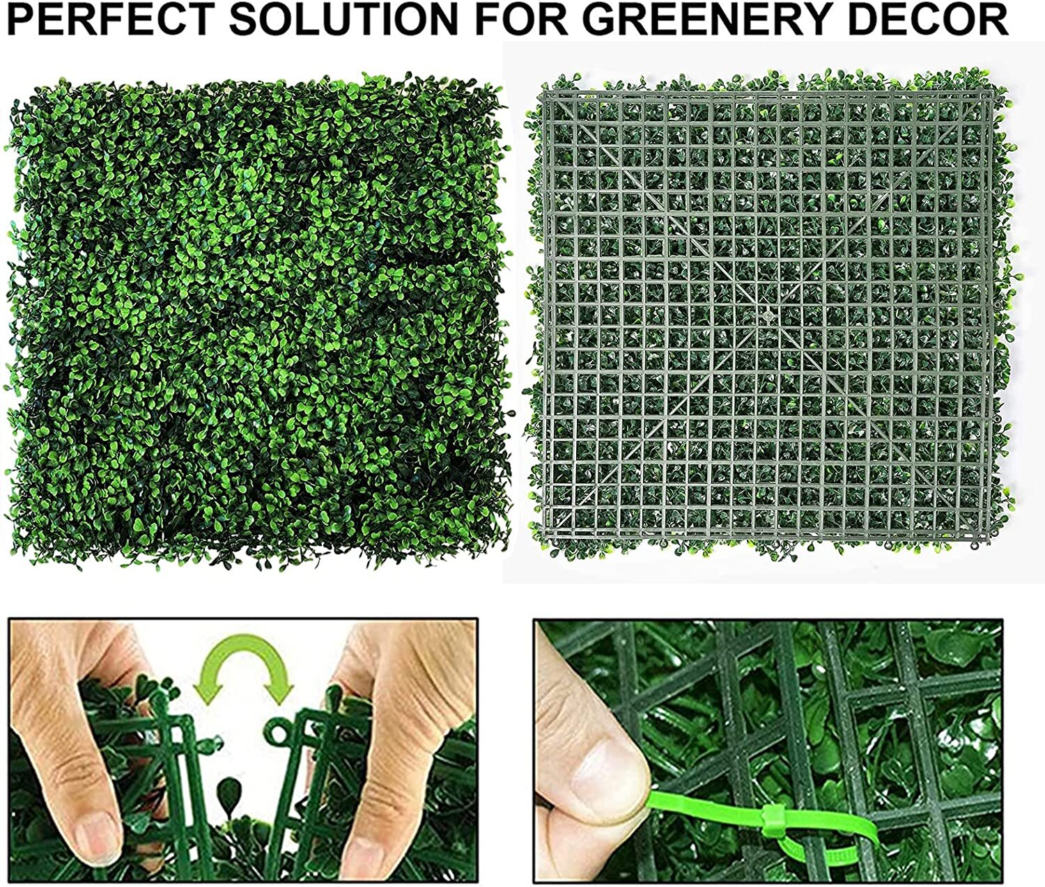 Artificial Plant Grass Mat Greenery Boxwood Wall Hedge Plant Fence Foliage Panel