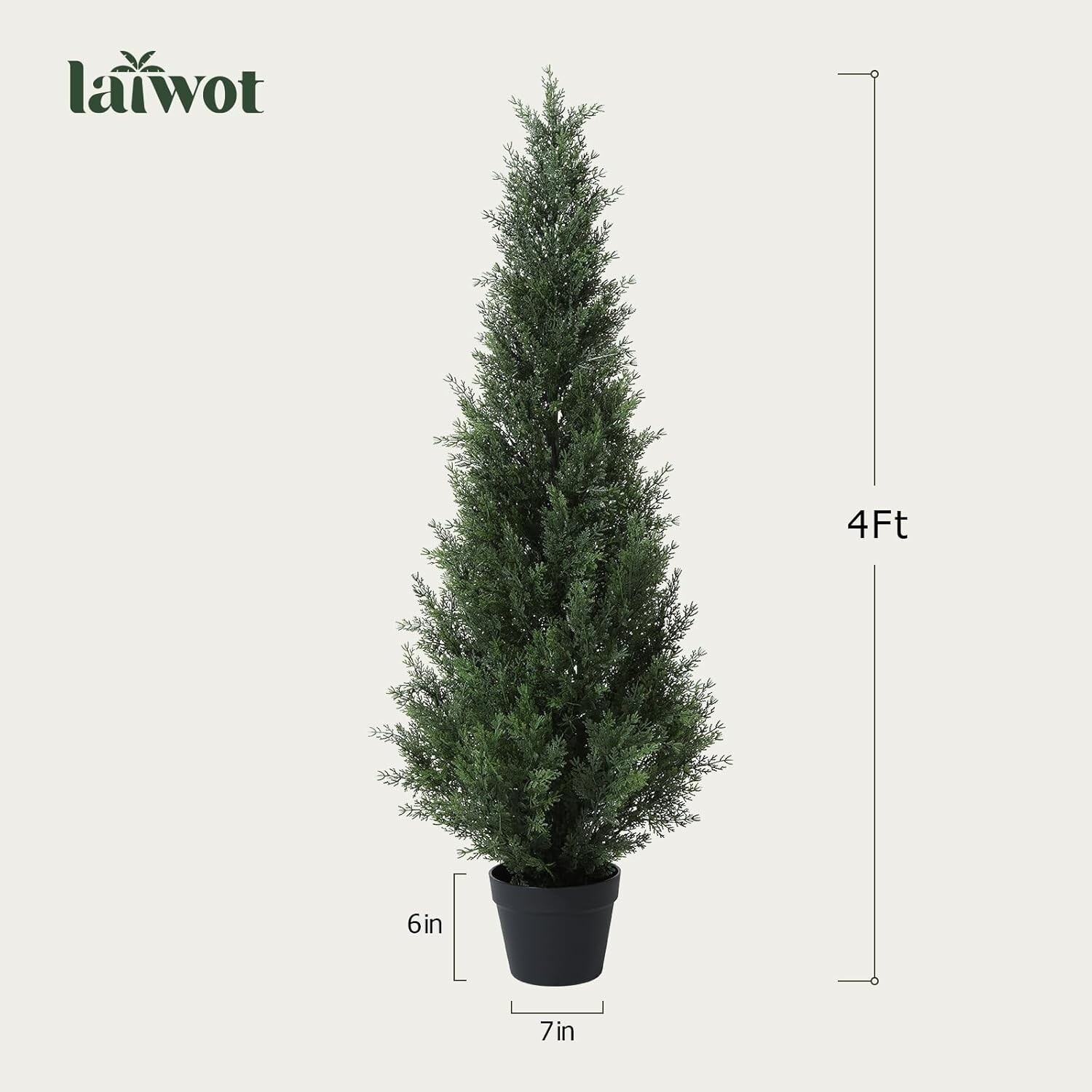 Set of 2 – 4FT Artificial Cedar Topiary Trees for -Round Outdoor Elegance