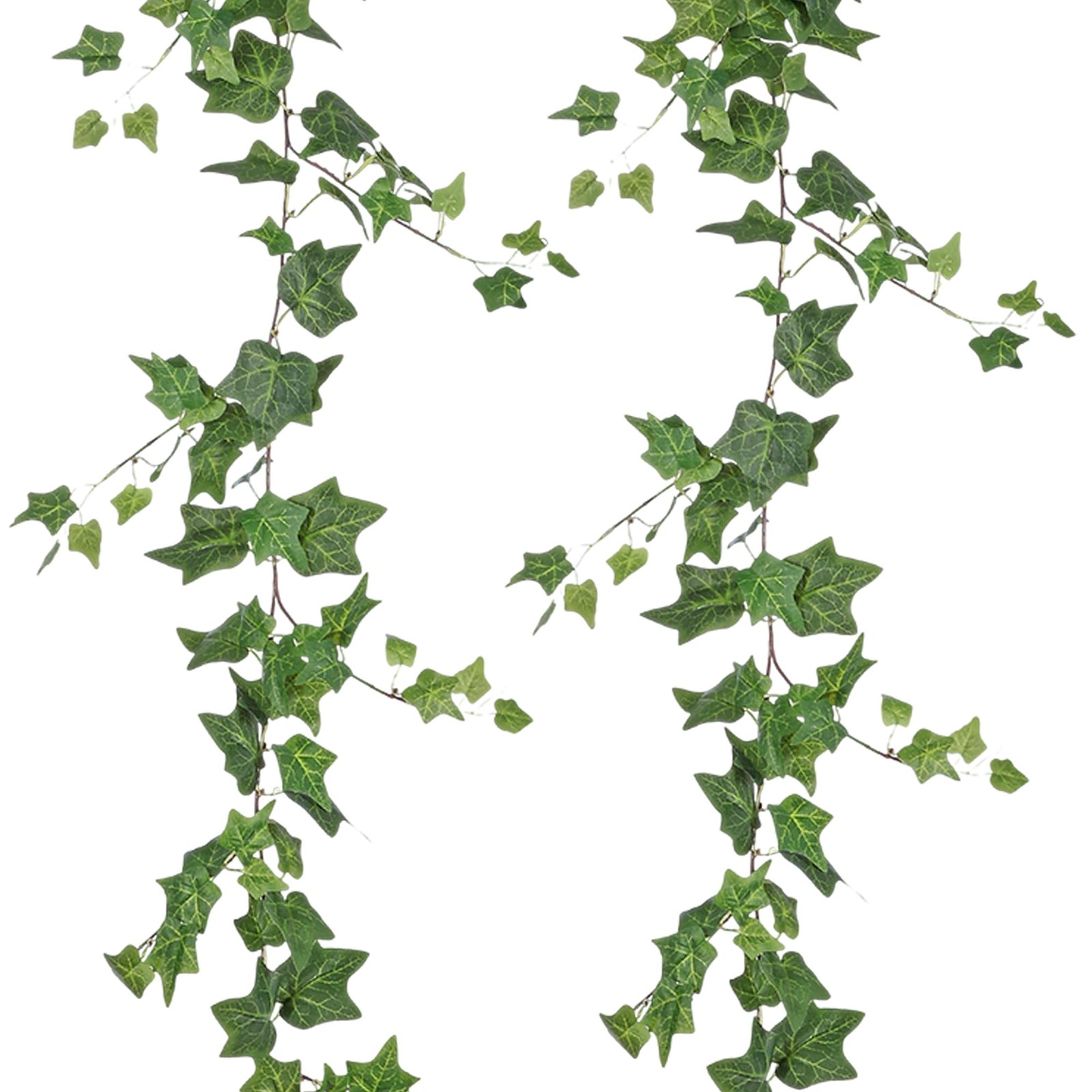 2 Strands Artificial Ivy Vines Garland, Fake Vines for Bedroom with Silk Gree…