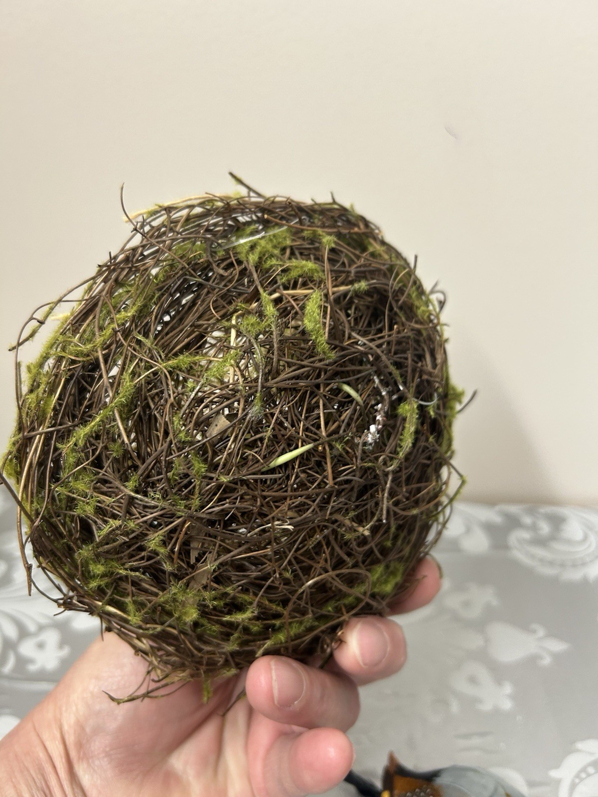Feathered Artificial Birds And Nest Beautiful Home Decor