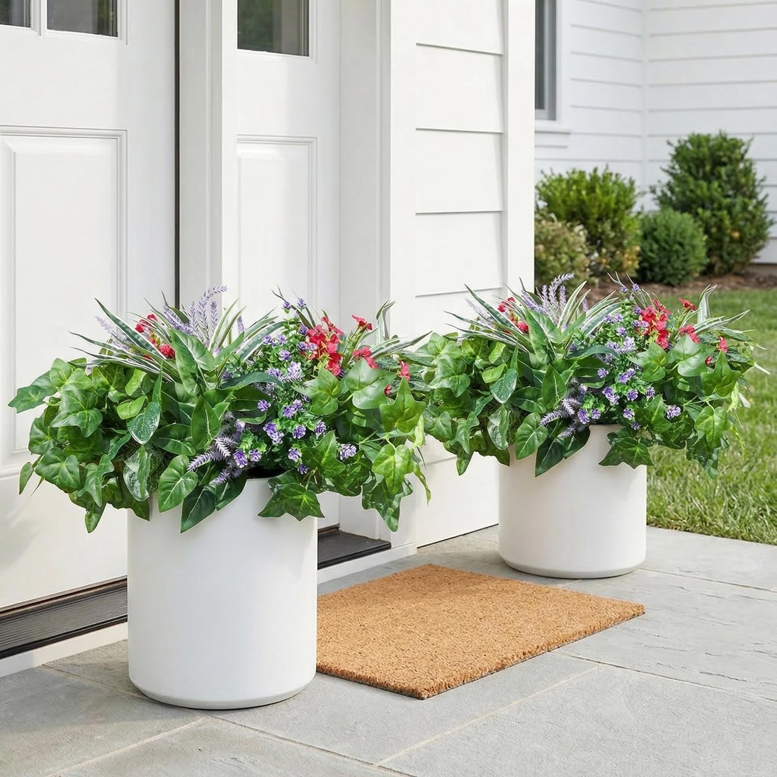 16 Bundles Artificial Plants for Outdoors, Realistic Faux Bushes Mixed Fake P…