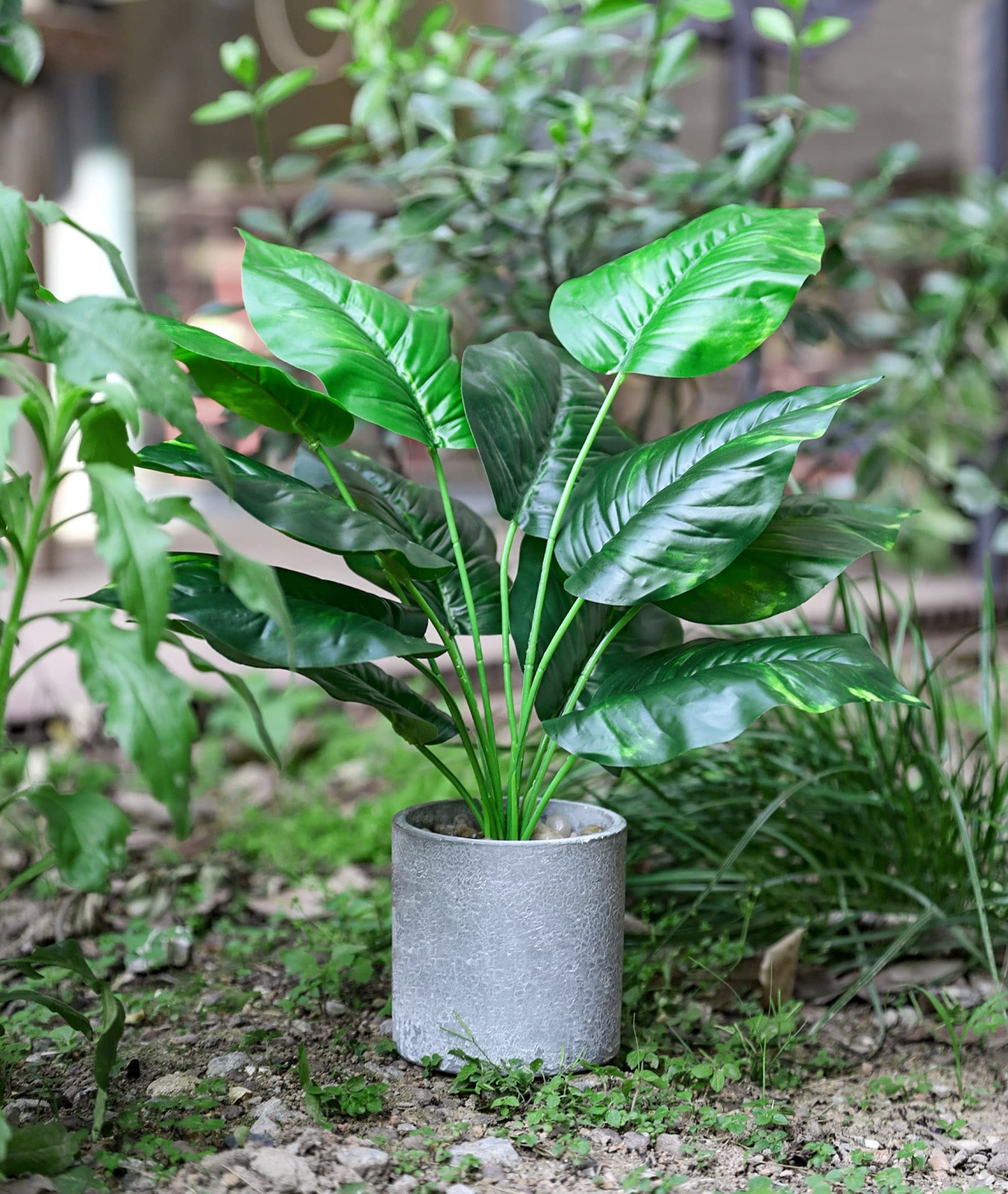 2Pcs 16″ Small Fake Potted Plants Indoor Decor for Office Desk Kitchen