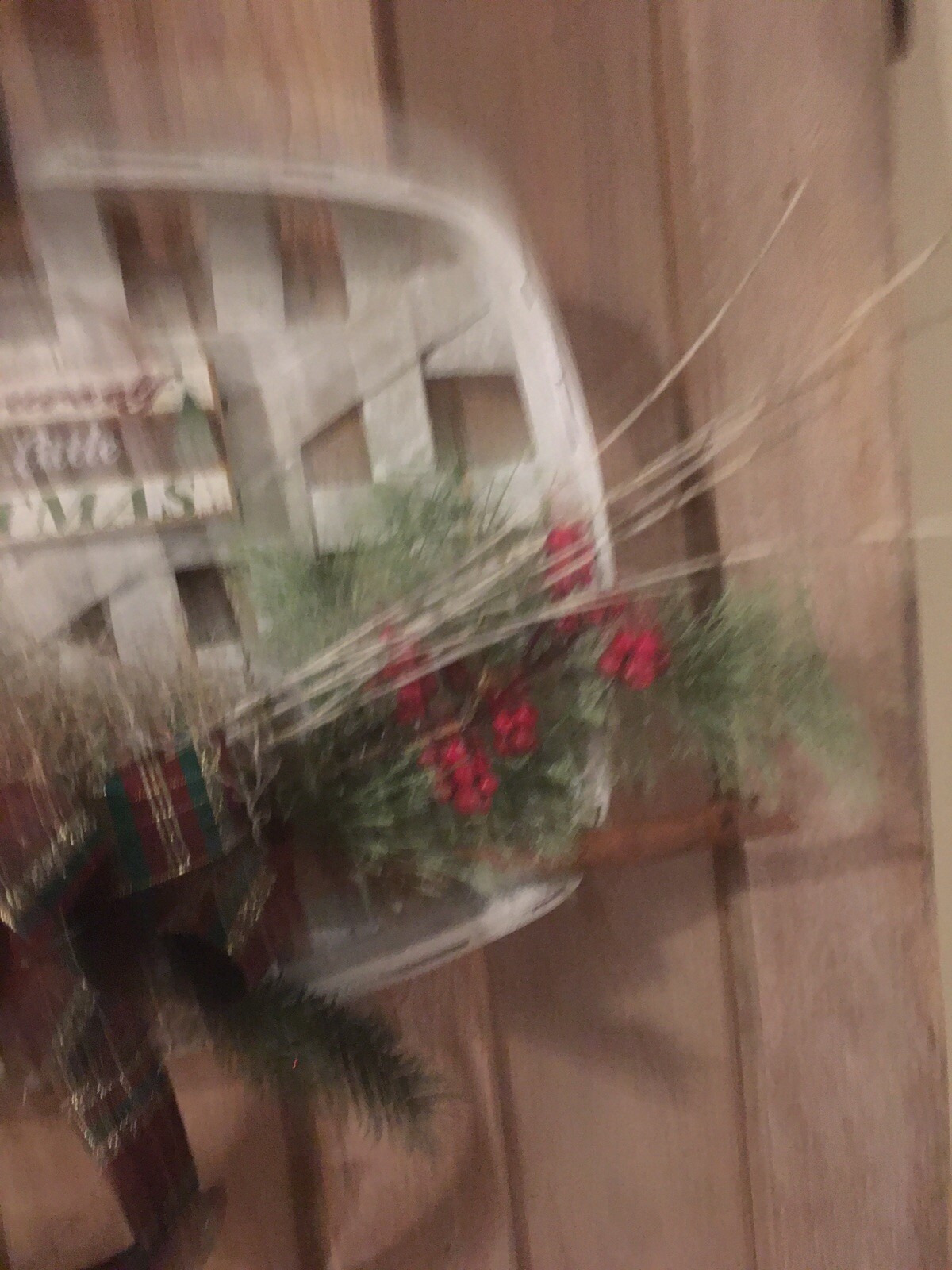 Christmas Wreath/ Tobacco Basket 12×18” Farmhouse Style “Have Yourself A Merry”