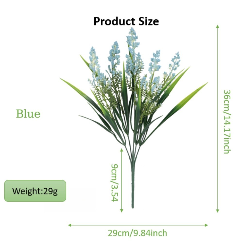 Plastic Lavender Foam Flower Stem 36x25cm for Wedding Table Centerpiece