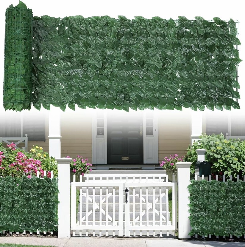 118″x39″ Faux Ivy Leaf Fence Panel – Weatherproof Privacy Screen for Outdoor Déc
