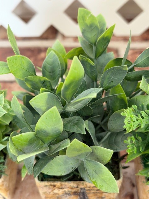 MINI POTTED PLANT 4″ ARTIFICIAL GREENERY W/ FAUX STONE POT (CHOOSE #1, #2 OR #4)
