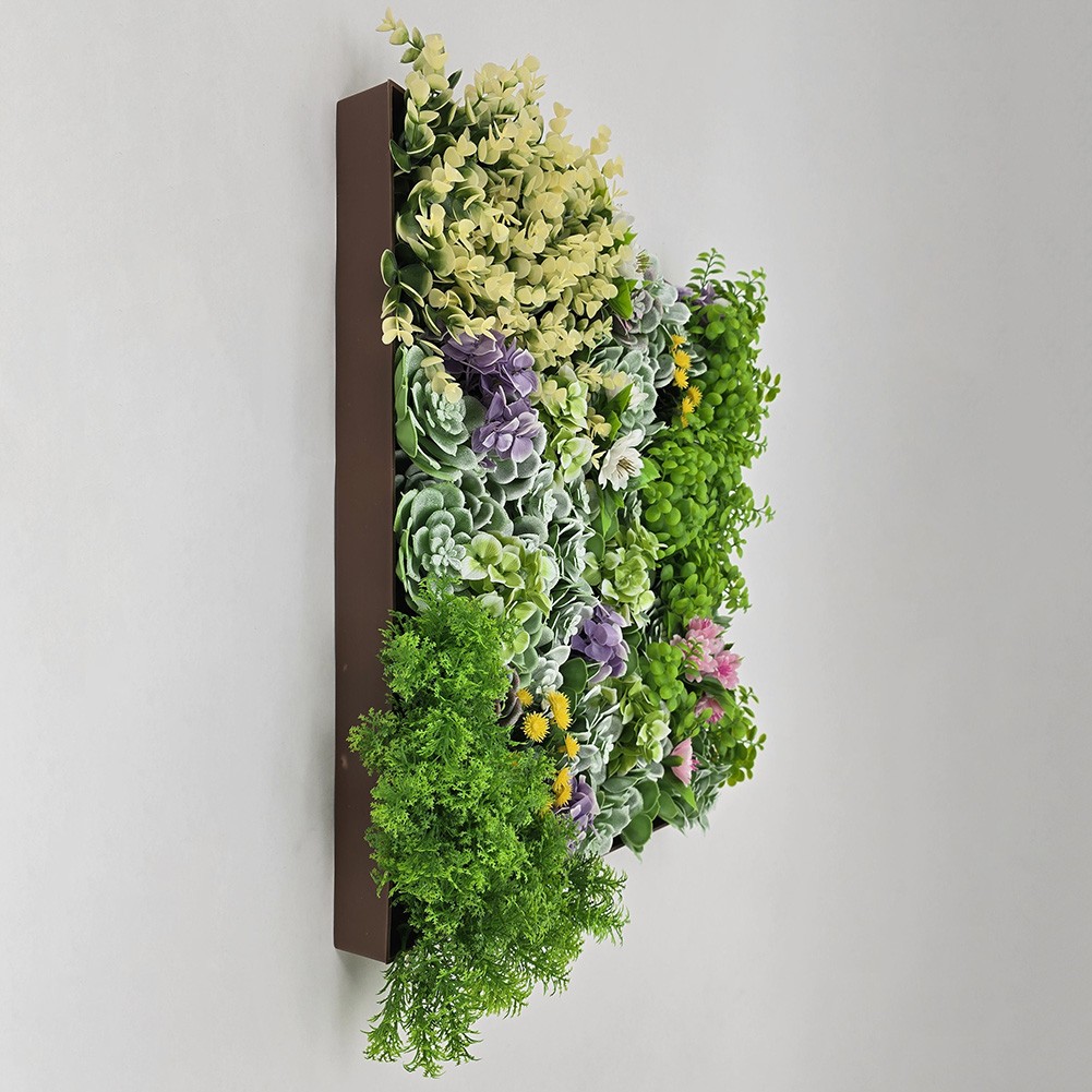 20″ Square Vertical Hanging Artificial Succulent Wall Art – Wall Mount 3D