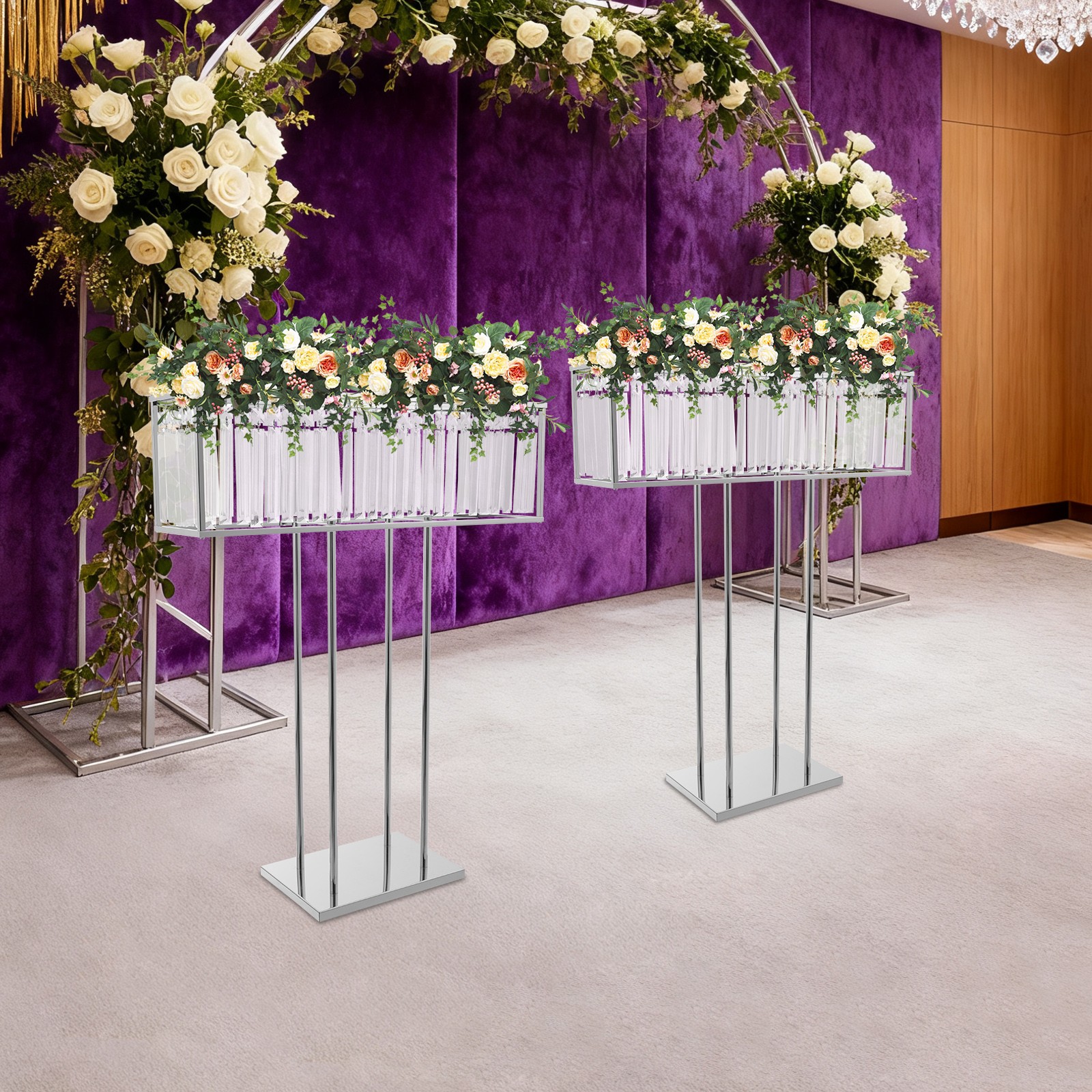 2pcs Flower Stand for Wedding Birthday Party Events 70*90cm Wedding Flower Stand