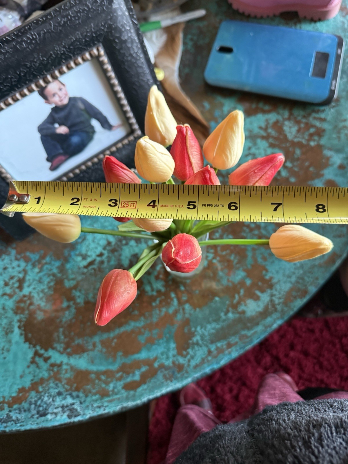 11” Vibrant Artificial 13-piece real look and feel Tulip Arrangement