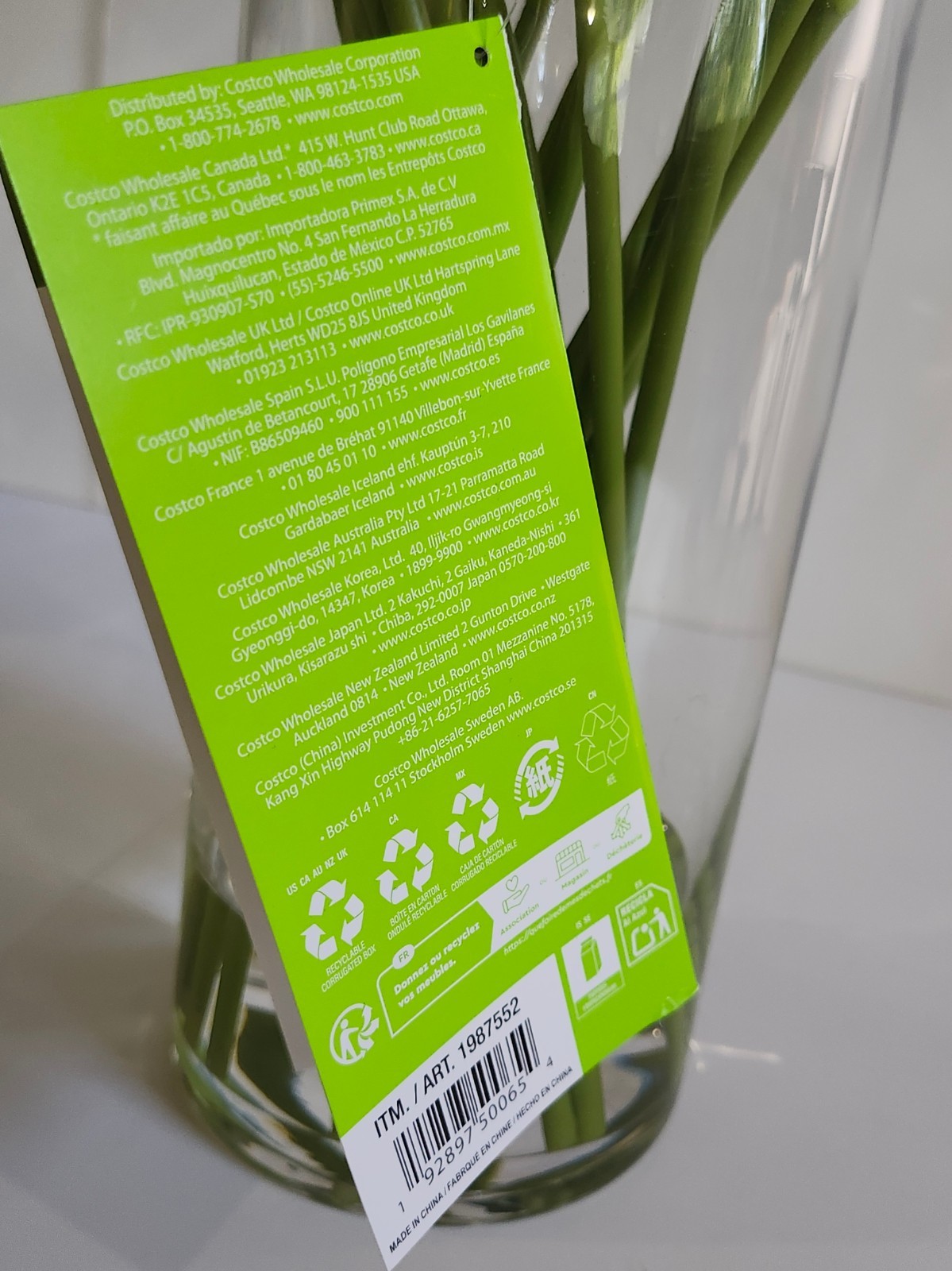 Tulips Artifical Fake Flower Floral Arrangement Silk Flowers With Vase NEW