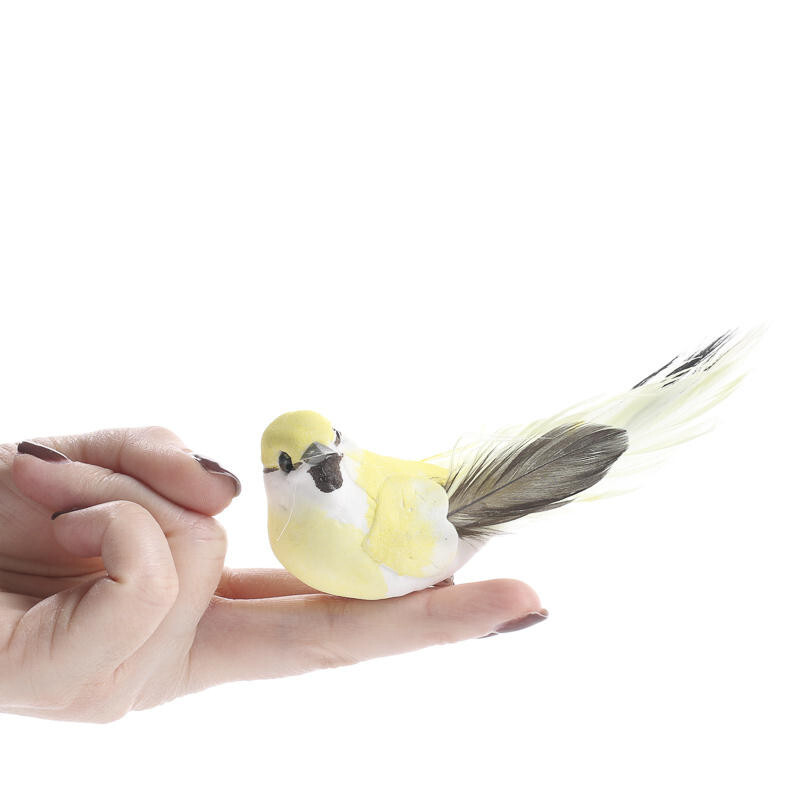Pack of 12 Colorful Yellow Ombre Faded 5″ Artificial Mushroom Birds