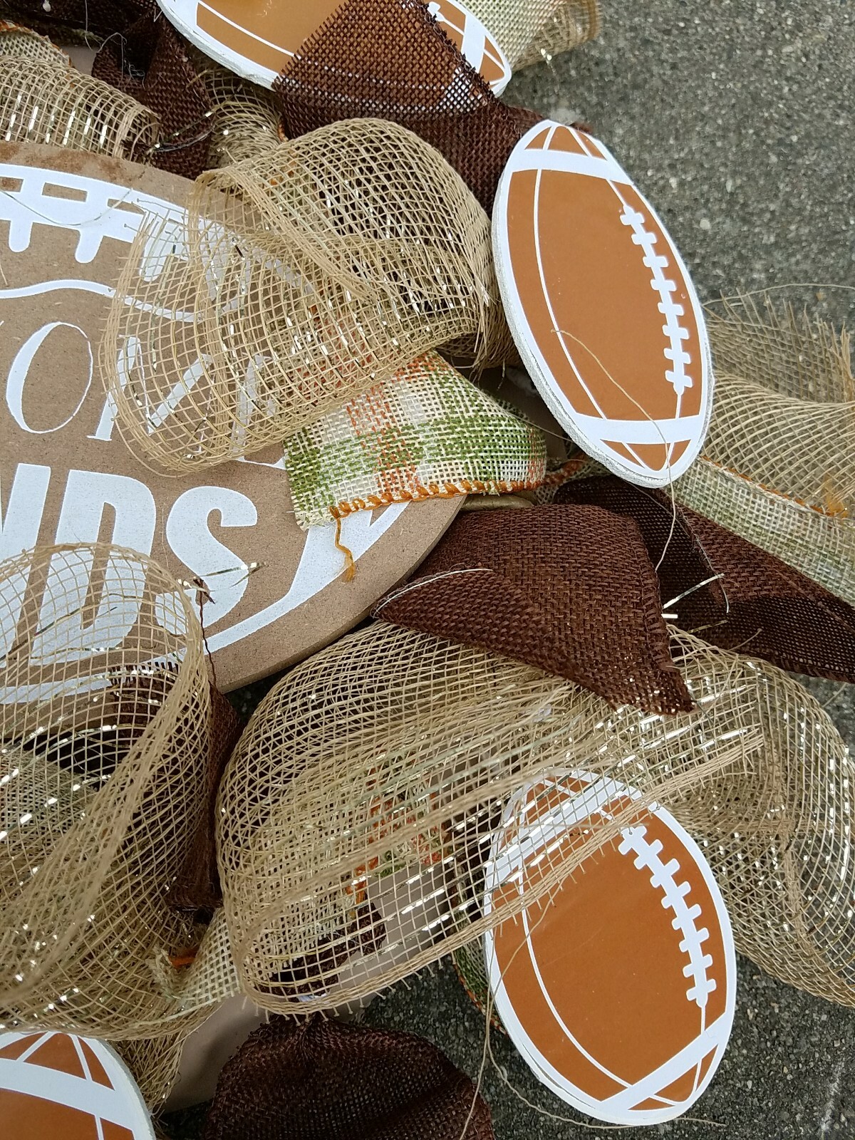 Welcome Friends Fall Football Wreath