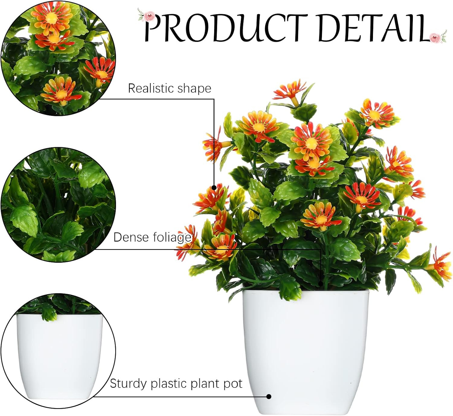 16 Pcs Mini Fake Plants for Home, Office, Wedding Decor – Faux Potted Flowers