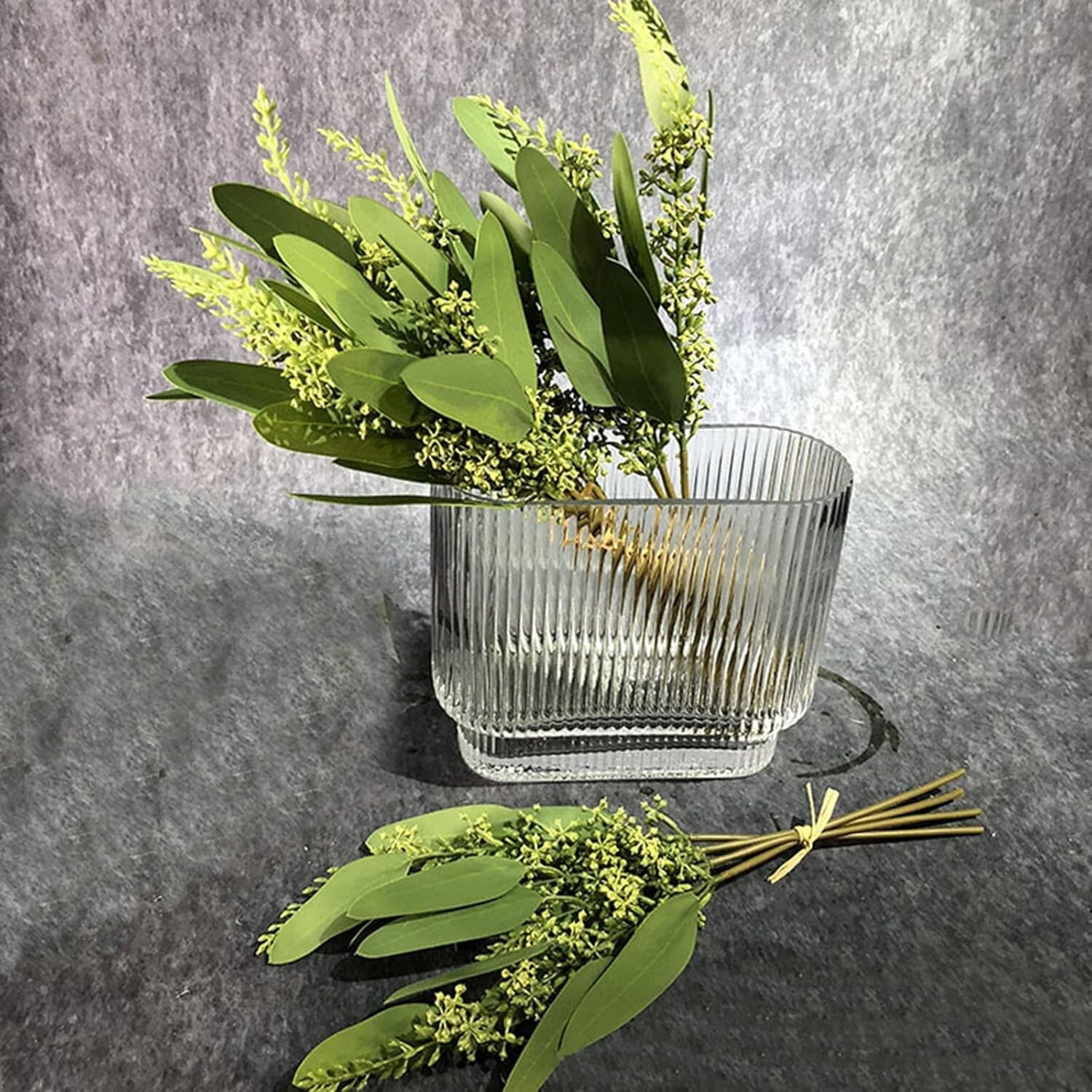 8 Pcs 15 inch Artificial Eucalyptus Leaves Real Touch Fake Spray Greenery Plants