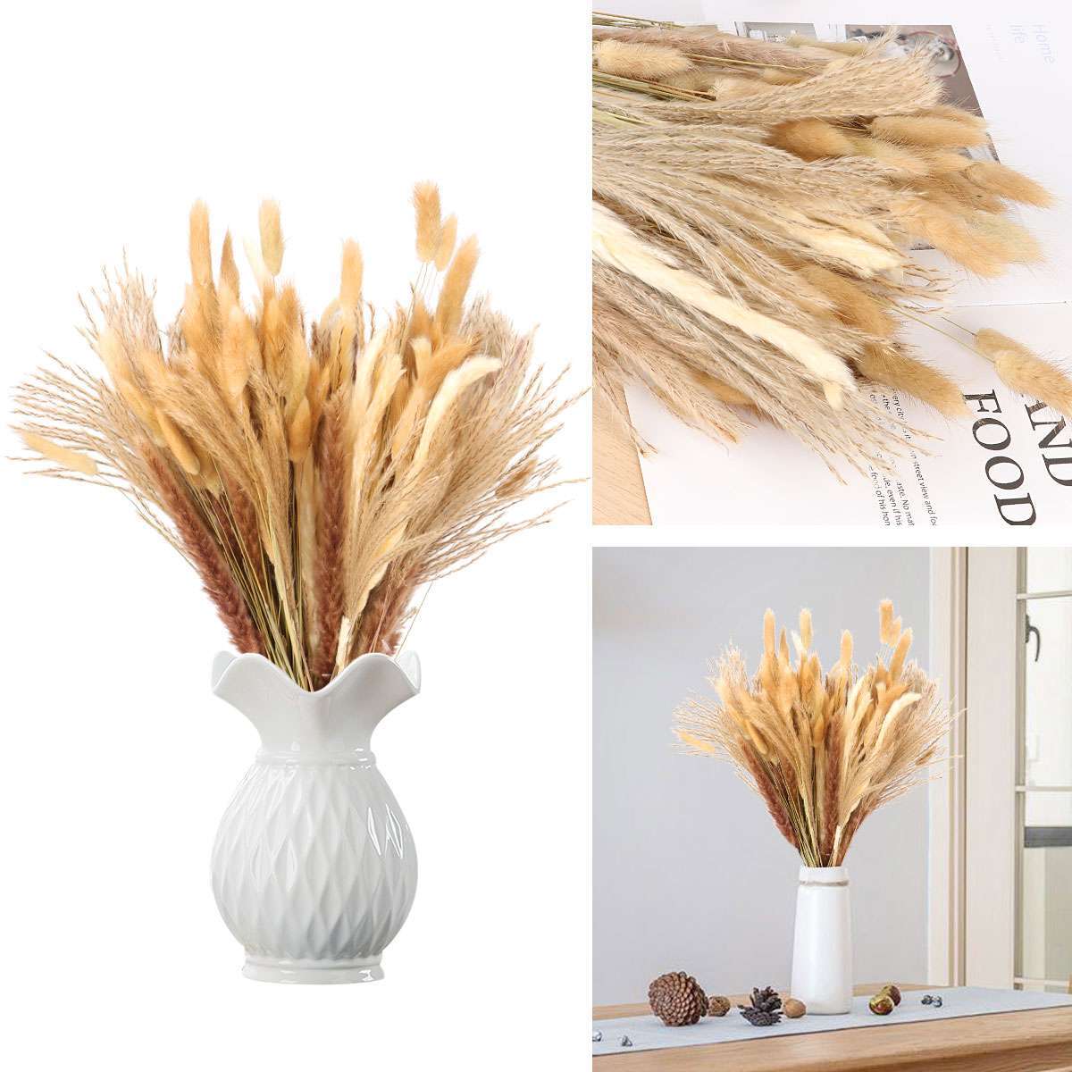 Natural Dried Flower Bouquet Reed Flores Pampas Grass Bunch Wedding Home Decor