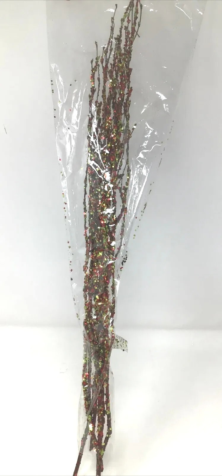 Twig Branch Floral Picks Red & Gold Sequins Arrangement Filler 5 Picks 24” New
