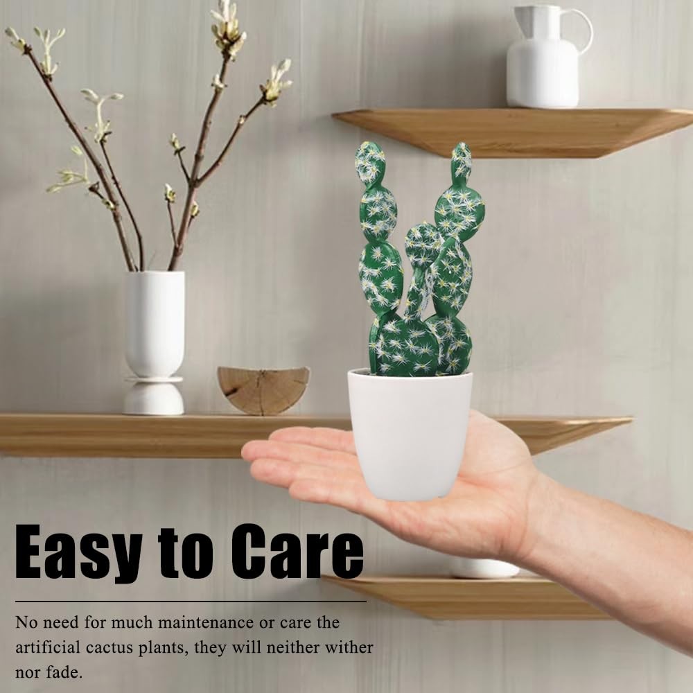 Artificial Cactus Faux Plant,Lifelike Small Fake Plants Succulents Plant,Pott…