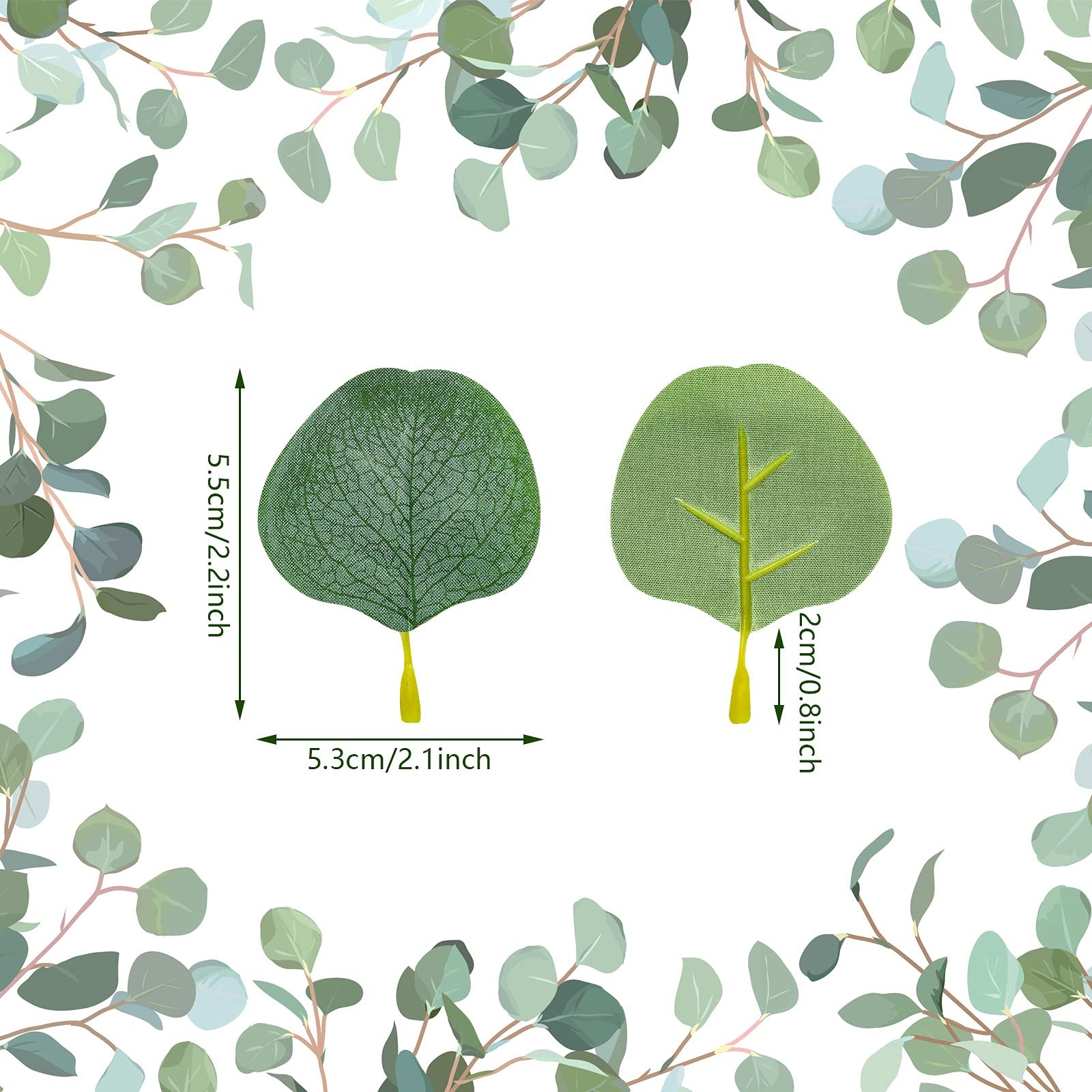400 PCS Artificial Eucalyptus Leaves for Wedding Table Bouquet Decor Green