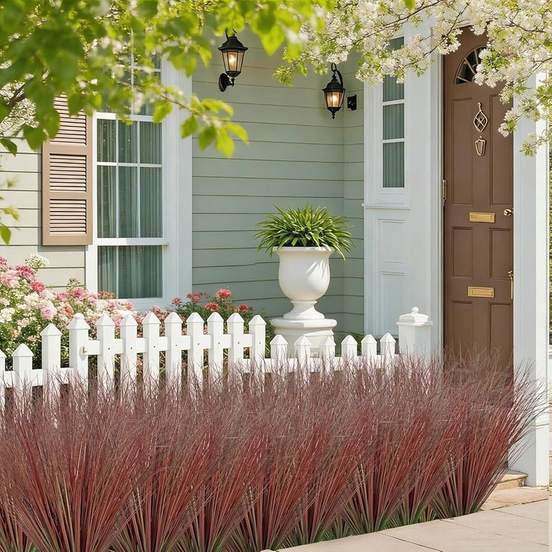 Artificial Wheat Grass Outdoor Plant UV Resistant Faux Greenery Home Decor New