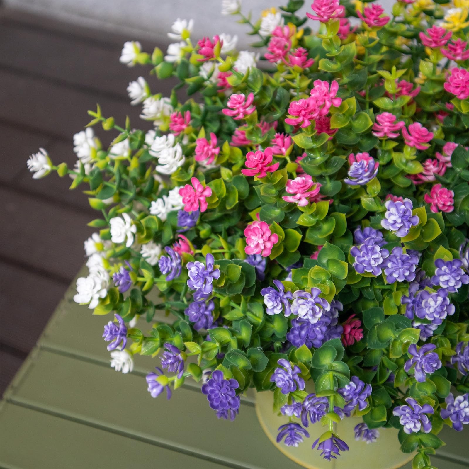 BCBLF 16 Bundles Yellow Purple White Pink Flowers