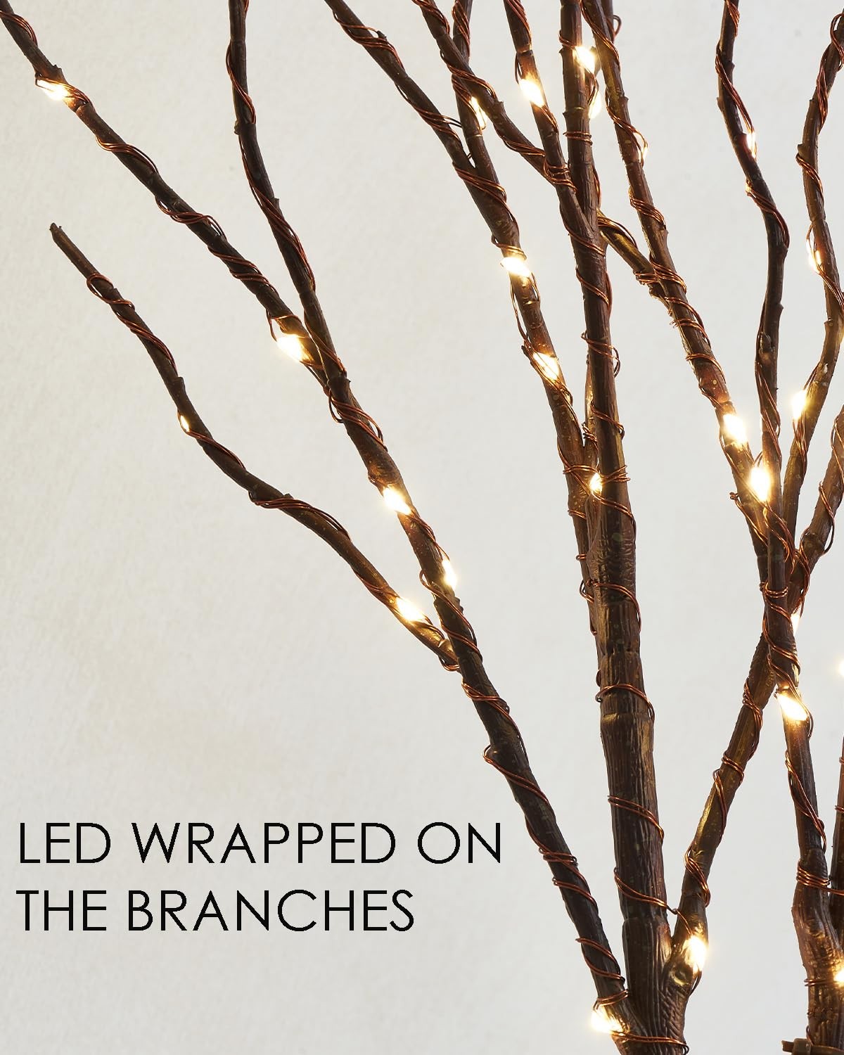 Lighted Branches for Vase 32in Tall 150 LED Plug in Brown Artificial Willow