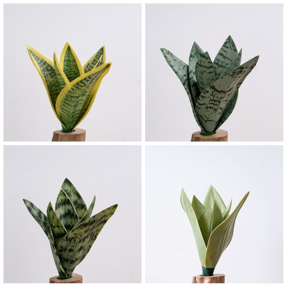 Faux Artificial Snake Plant PVC 19cm Green Leaves for Home Office and Events