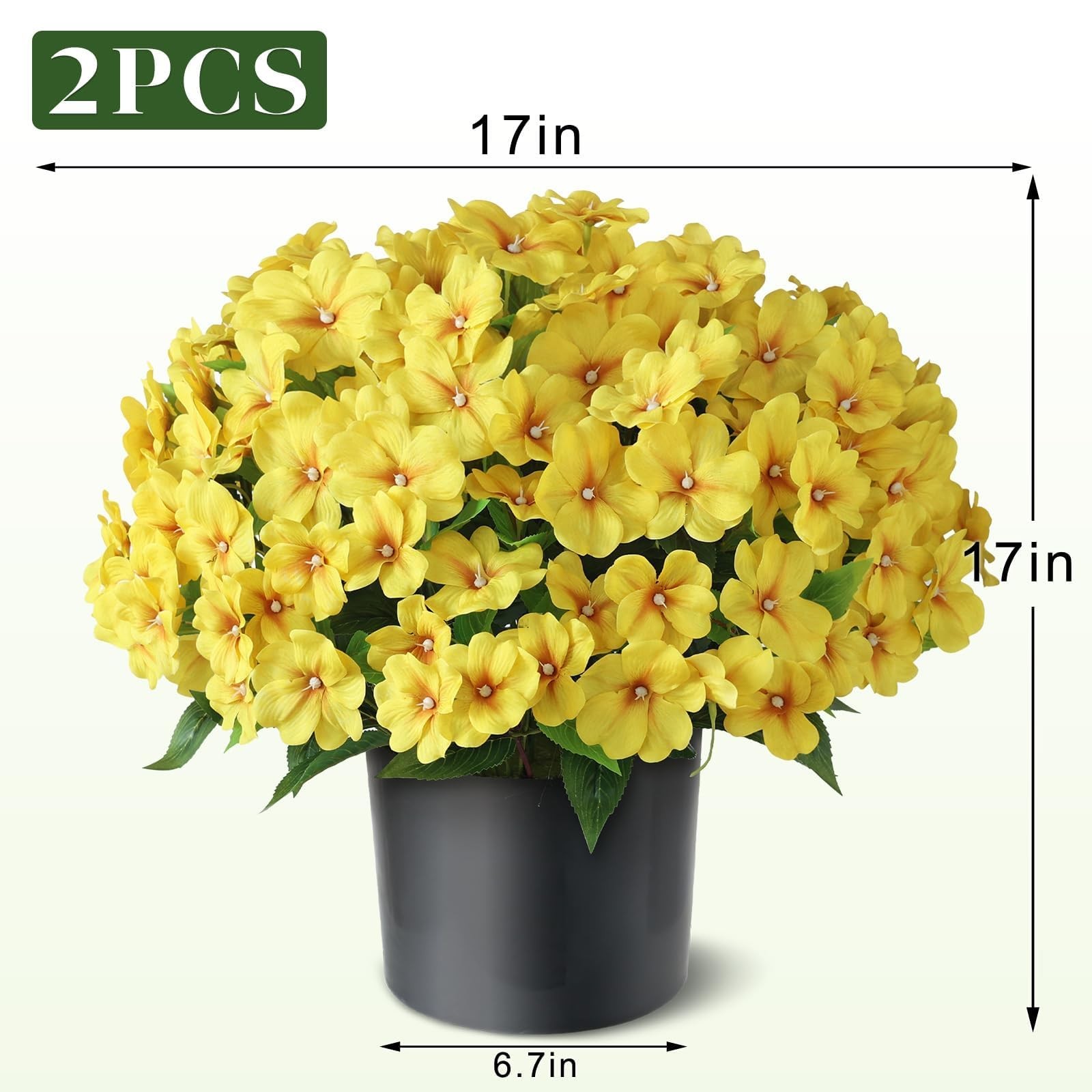 2 Set of Artificial Impatiens Topiary Trees – Fake Silk Flower Potted Plants,…