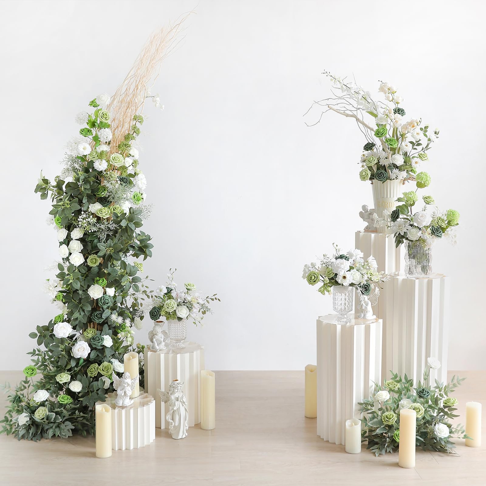 Rose Artificial Flowers Forest Green Ombre Color Foam Fake Roses with Stems 2…