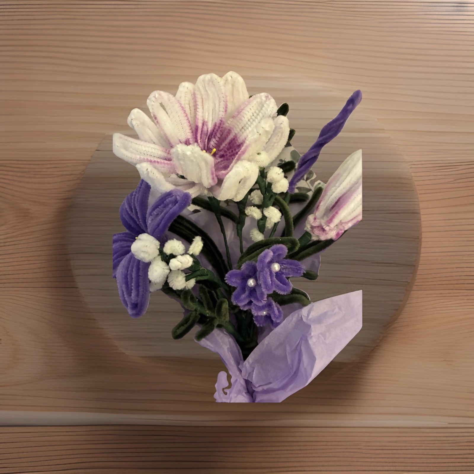 Handmade Pipe Cleaner Flower Bouquet Birthday Anniversary Just Because Gift