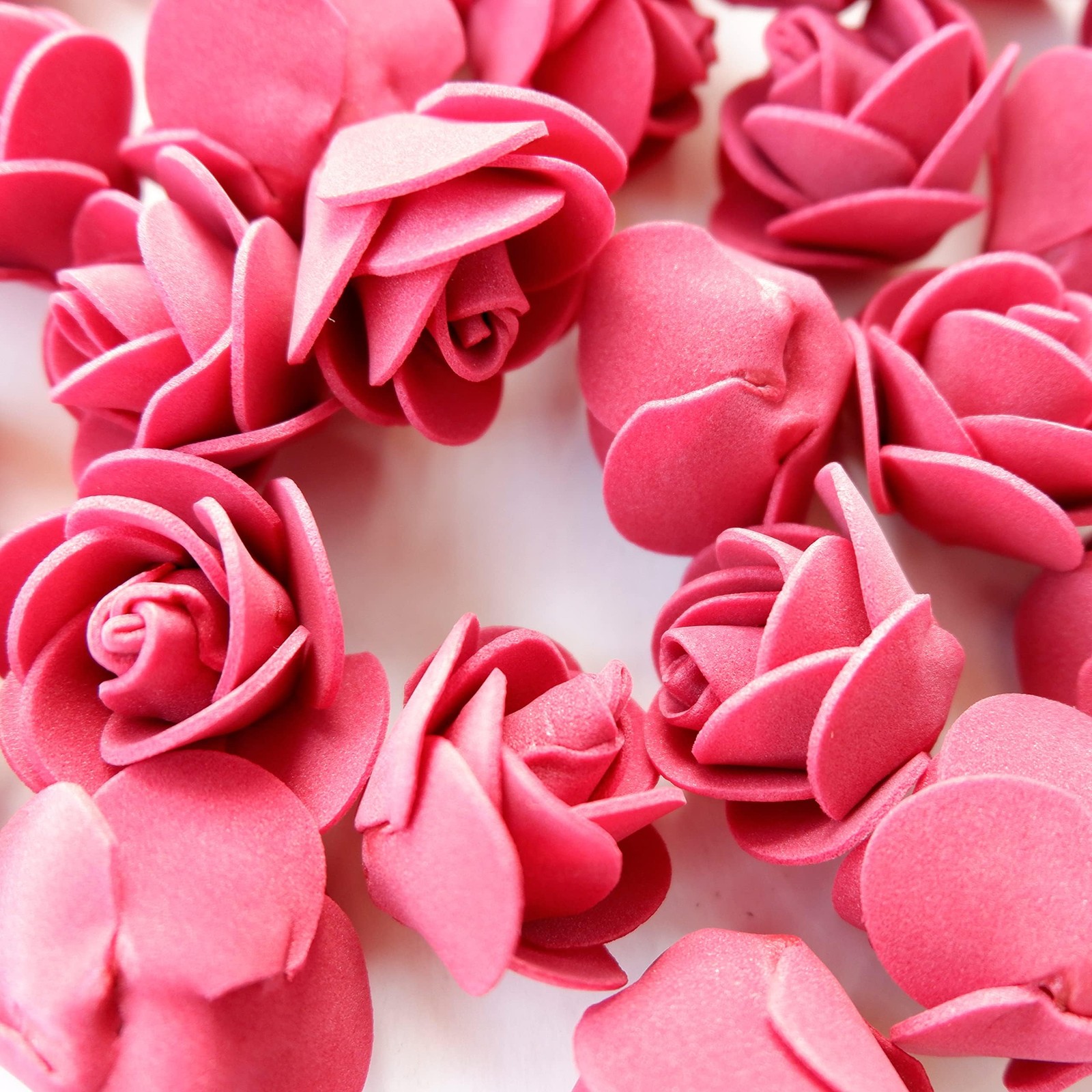 100 PCS Foam Flowers Artificial Roses for Crafts 3.5cm/1.38in Burgundy DIY
