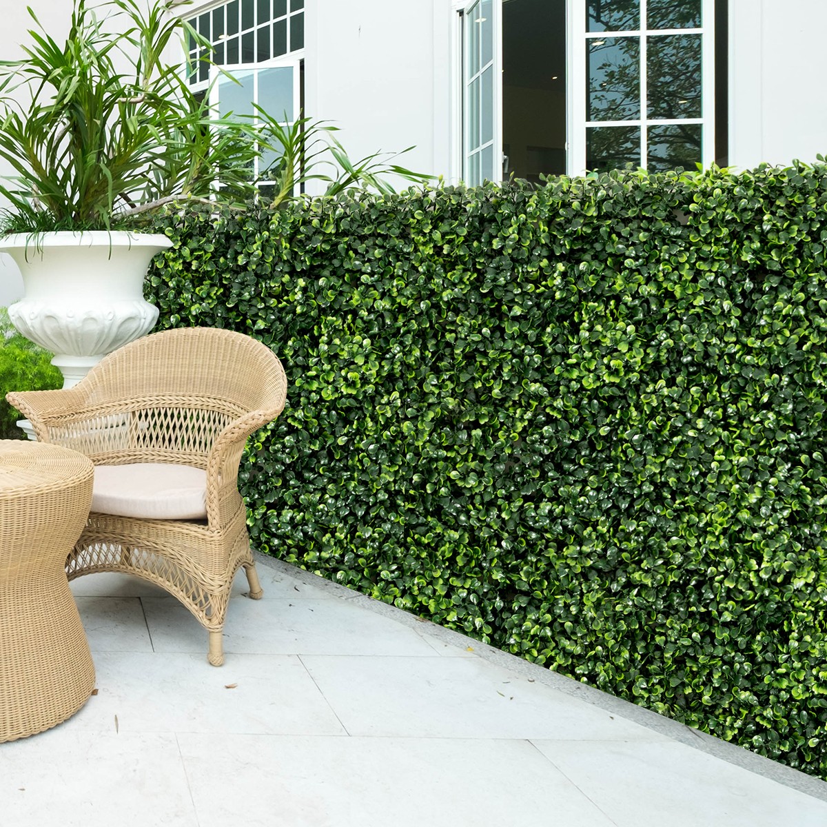 12 PCS 20″x20″ Artificial Boxwood Plant Wall Panel Hedge Privacy Fence Green