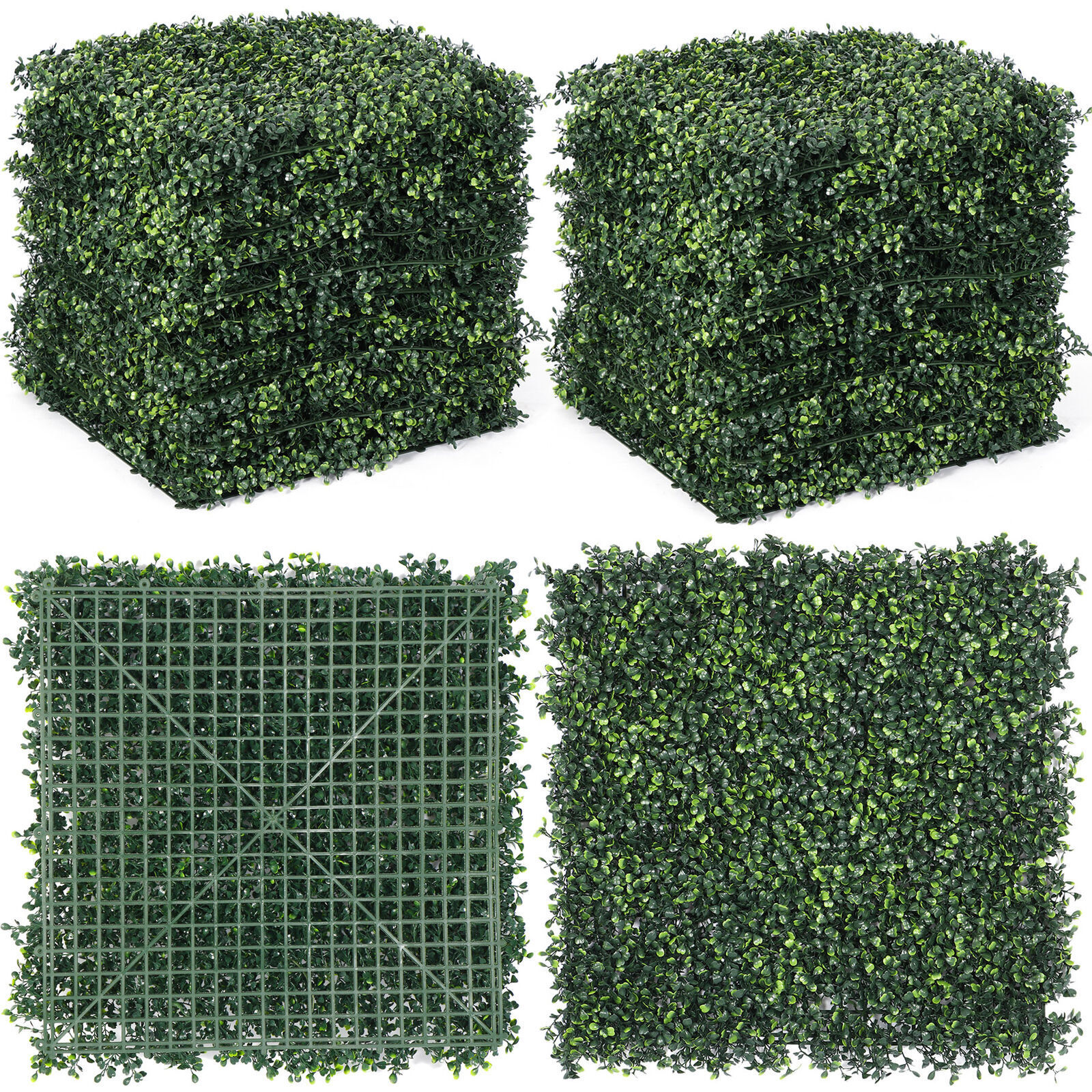 19”×19” Grass Wall, 12PCS Artificial Boxwood Hedges Panels Wall Decoration