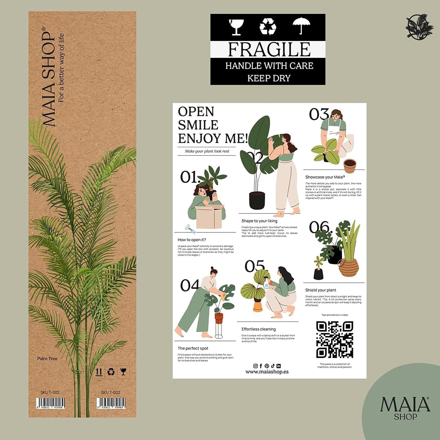 5ft 11in Artificial Palm Tree Plant for House, Apartment or Office – Realistic