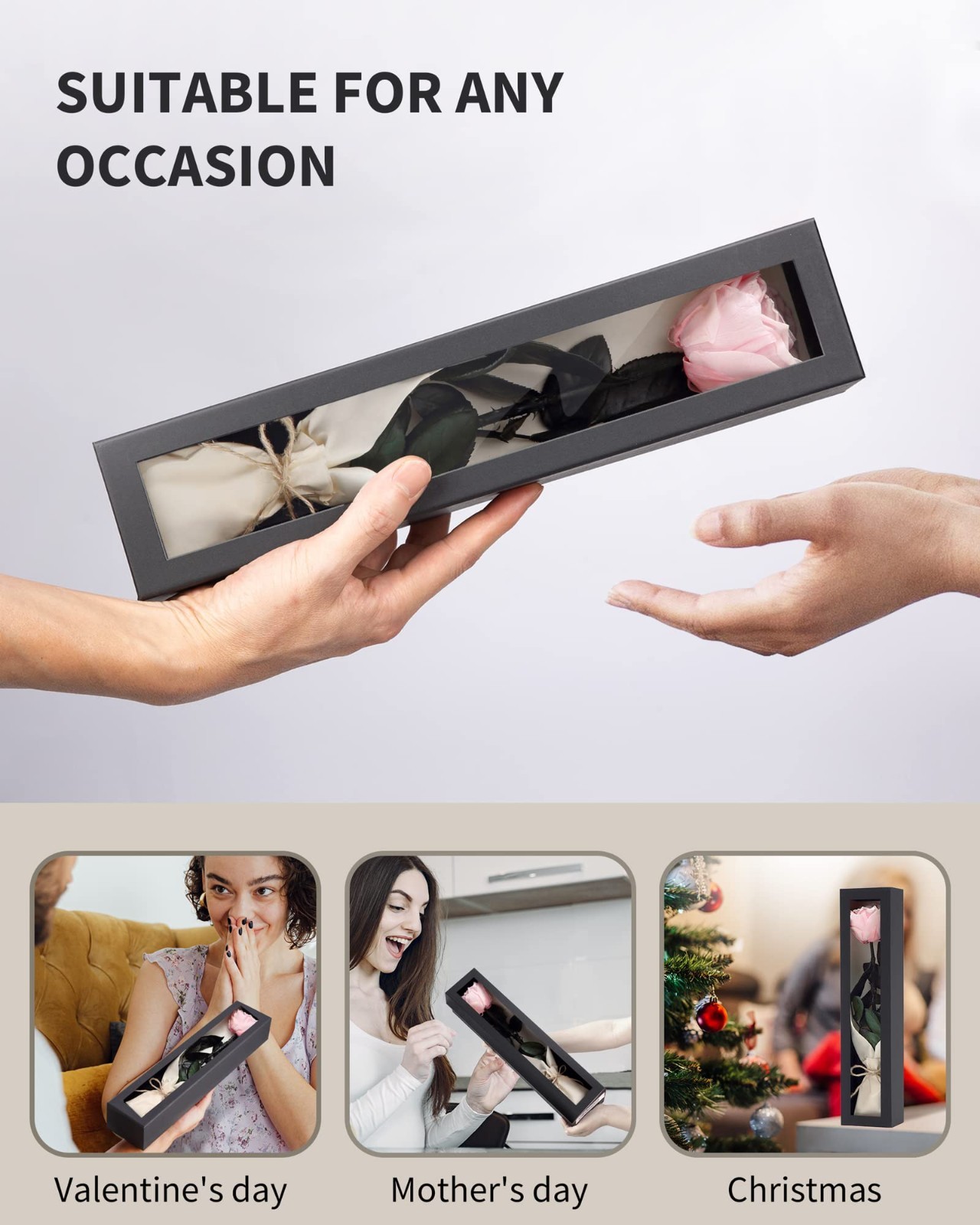 Preserved Real Rose Gift for Women, Mom Birthday Valentines Flowers